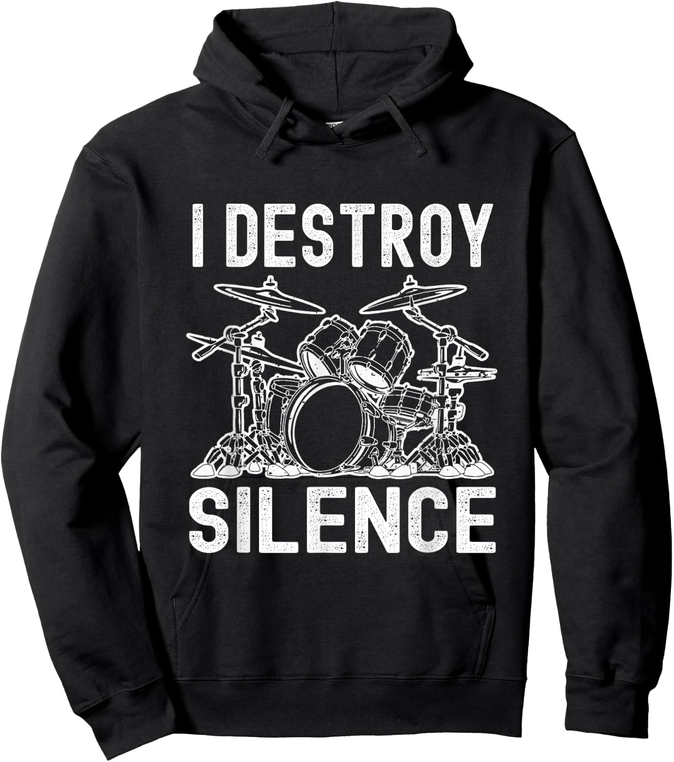 I Destroy Silence Drumming Funny Drummer Drums Hoodie - Hoodie | Black