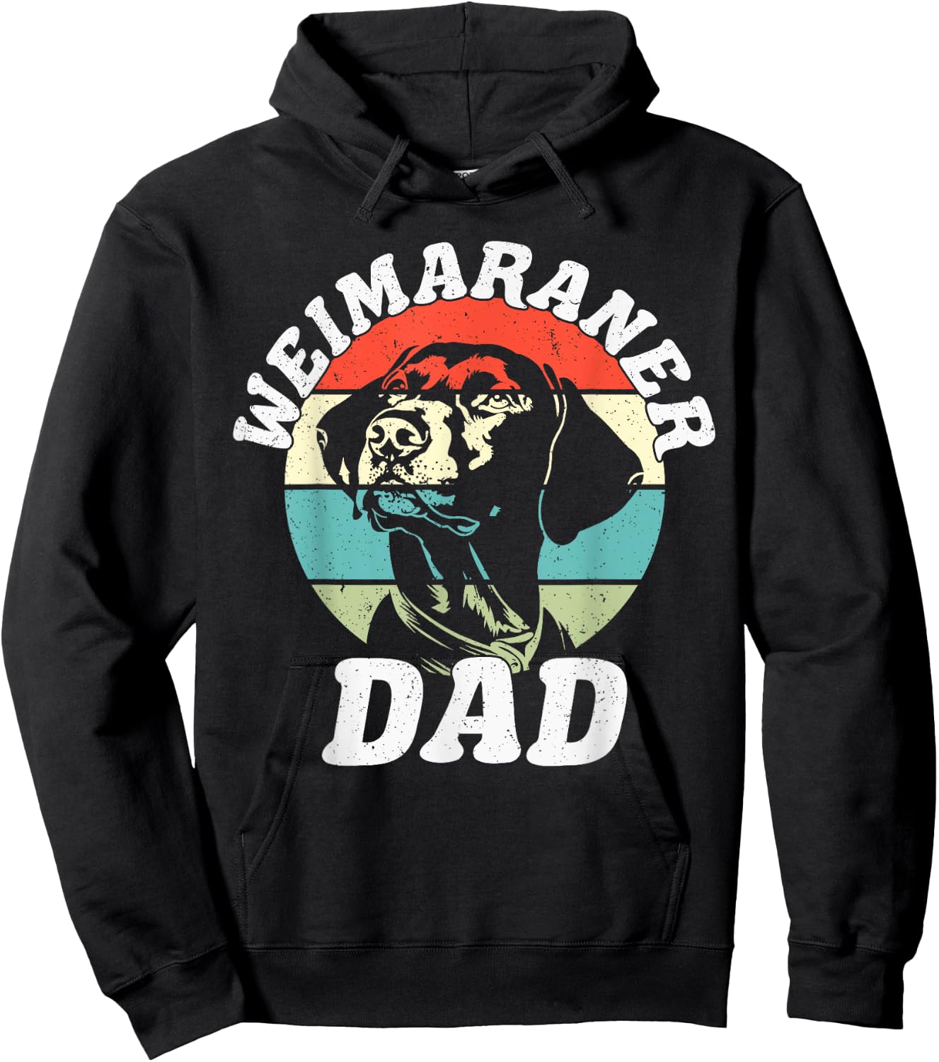 Weimaraner Dad Dog Funny Father's Day Vintage Pet Hoodie - Hoodie | Black