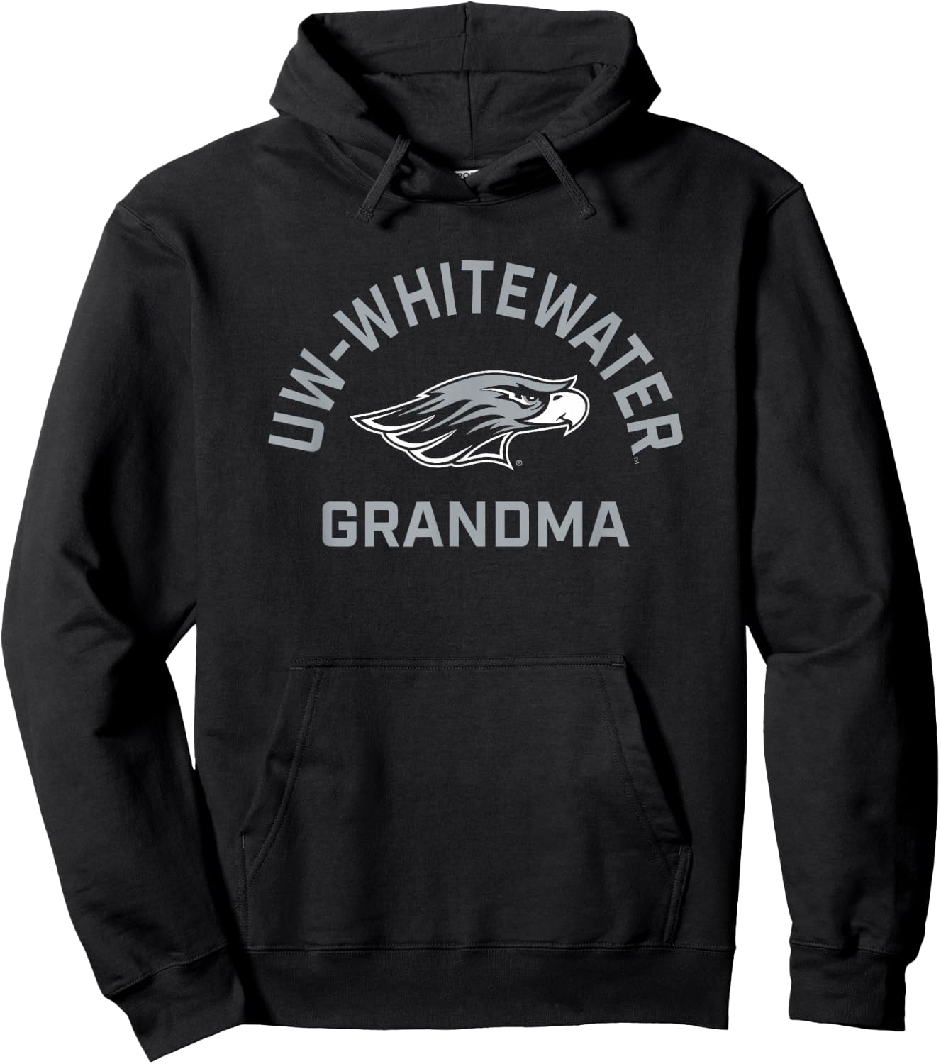 UW-Whitewater Warhawks Arched Grandma Hoodie - Hoodie | Black