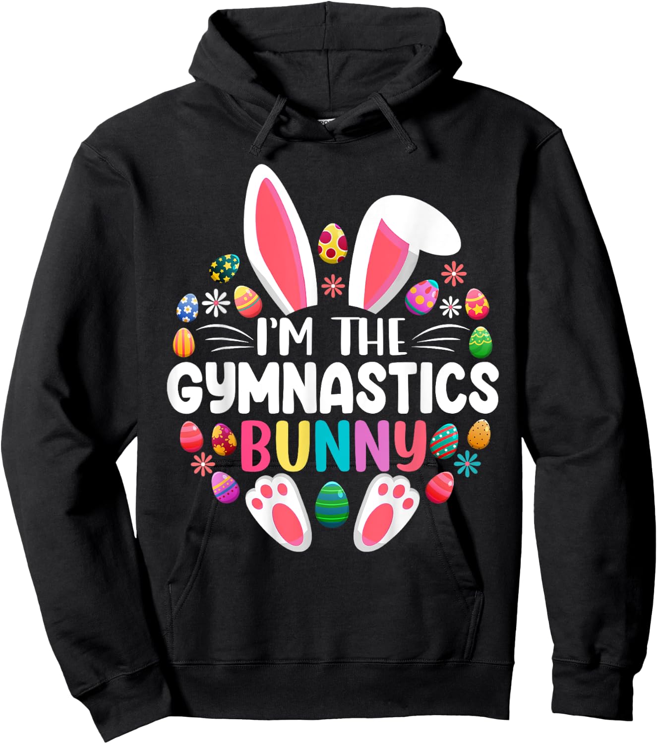 I'm The Gymnastics Bunny Easter Day Family Matching Hoodie - Hoodie | Black