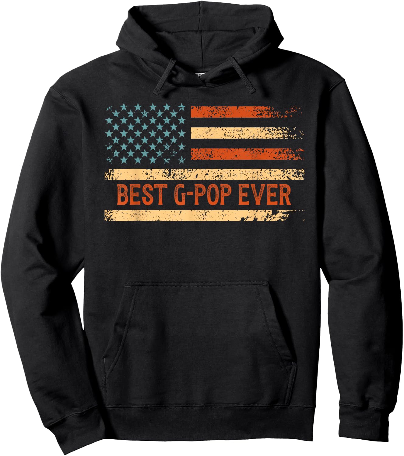 Best G-Pop Grandpa - Men's Black Flag Father's Day - Small - - Short Sleeve Hoodie - Hoodie | Black