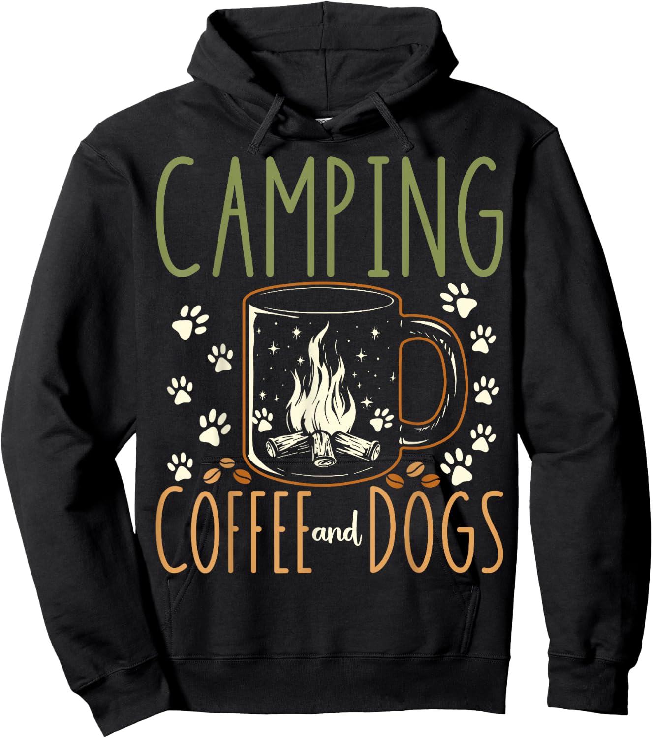 Camping Coffee And Dogs Hoodie - Hoodie | Black