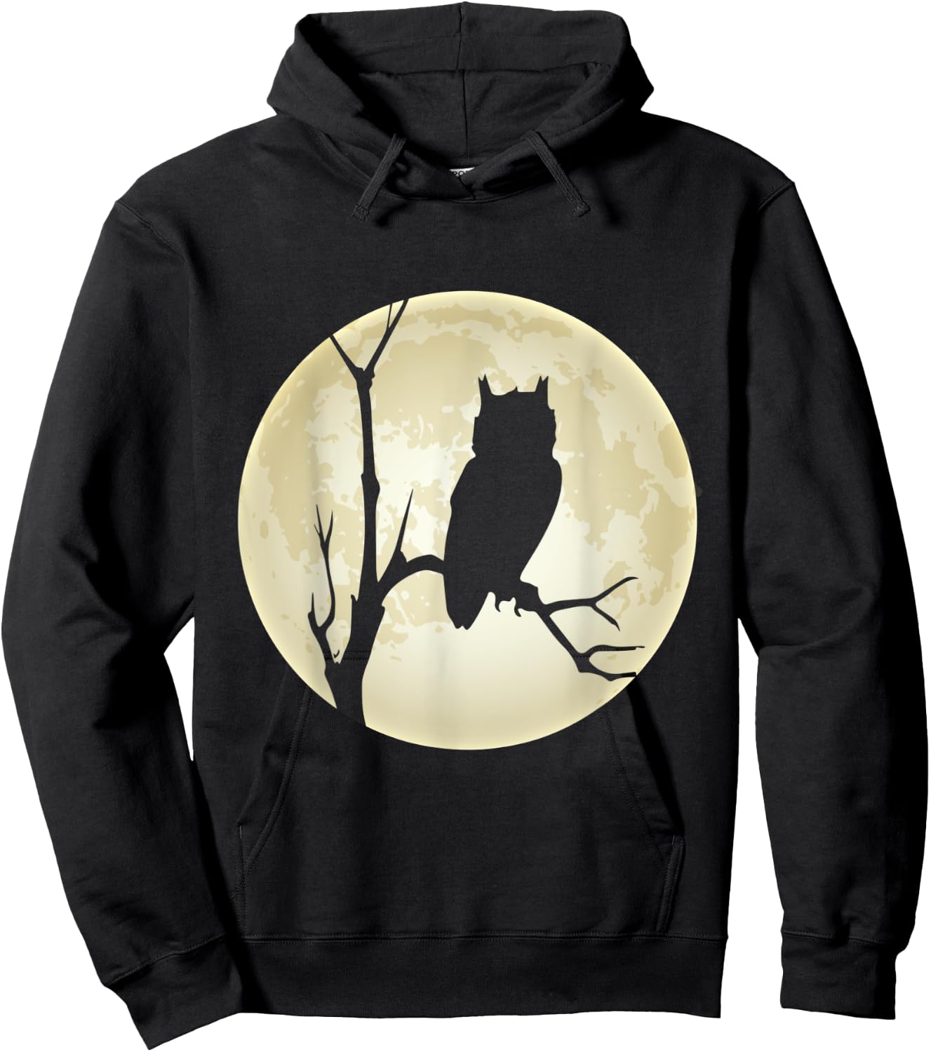 Moon, owl and tree the nocturnal bird in his element Hoodie - Hoodie | Black