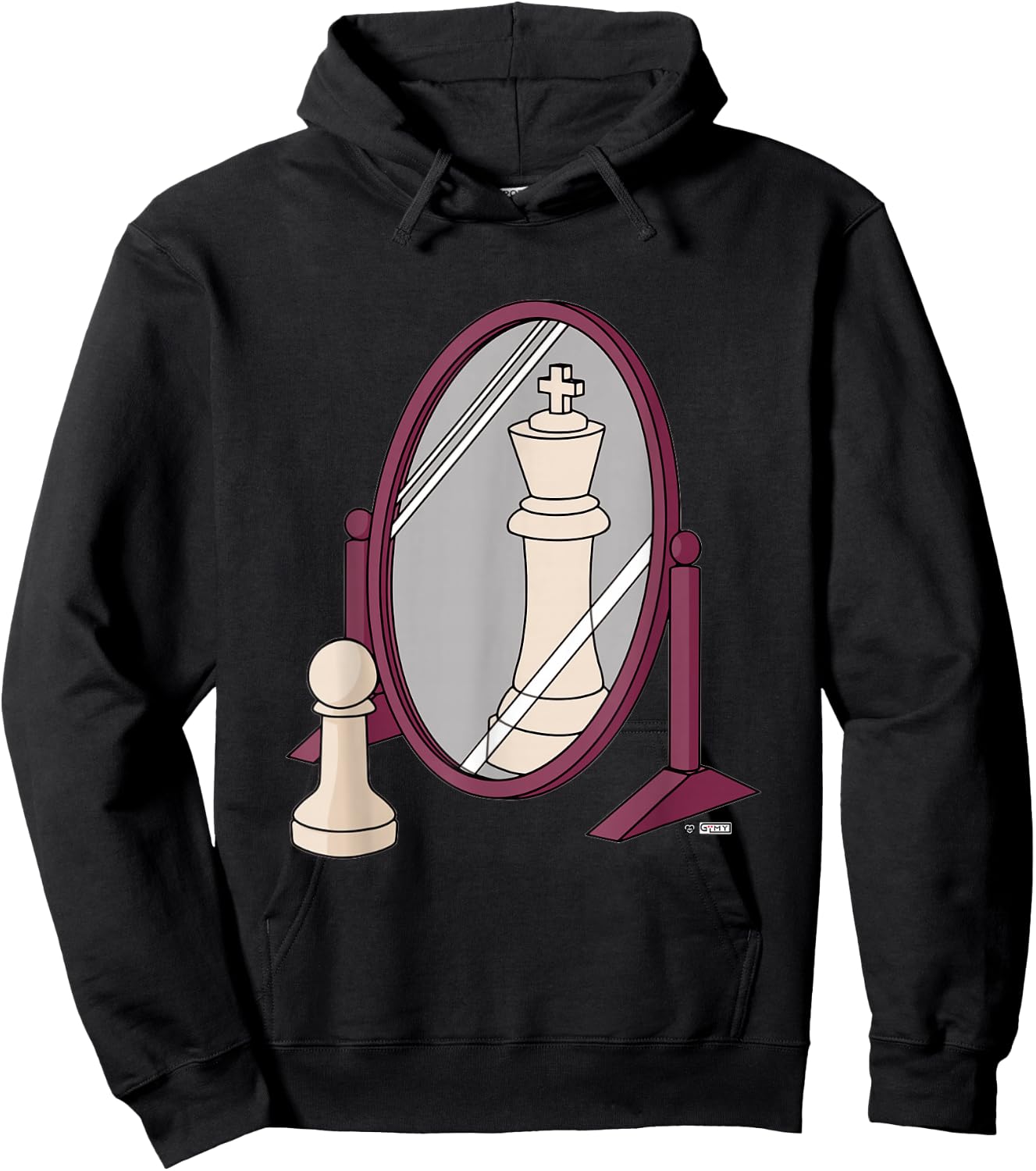 Funny Pawn King Reflection, Pawn King Chess Reflection Hoodie - Hoodie | Black