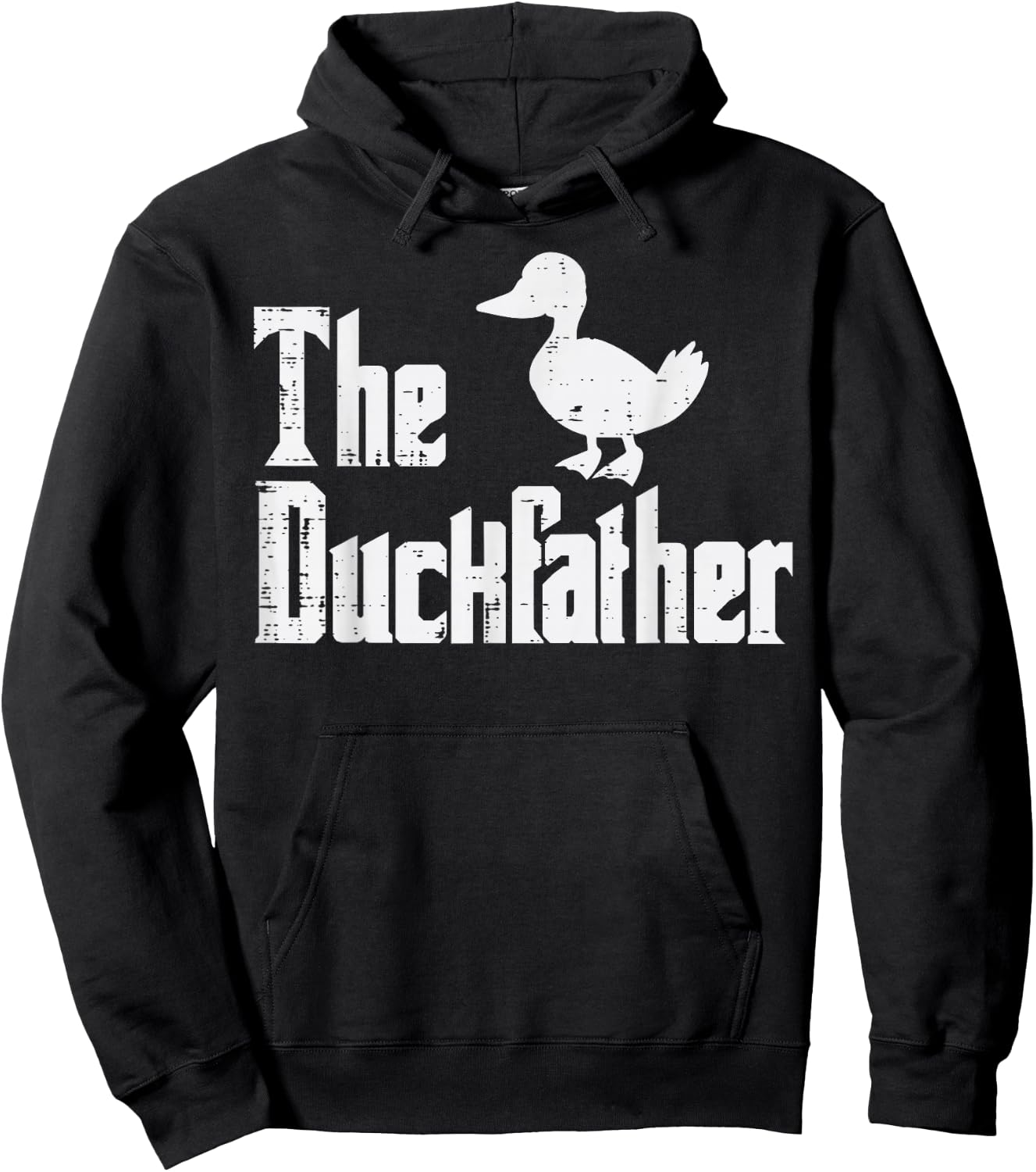 The Duckfather Funny Duck Lover Fathers Day Dad Papa Men Hoodie - Hoodie | Black