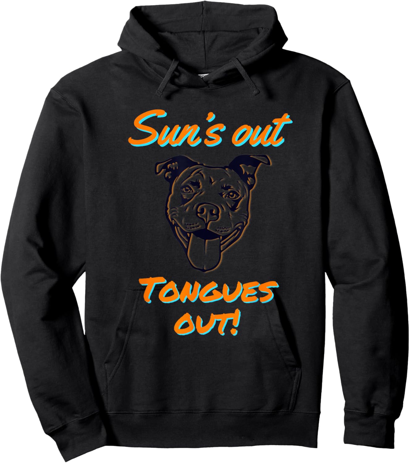 Pitbull Outdoors, Pitbull Sun's Out Tongue's out, Pit Bull Hoodie - Hoodie | Black