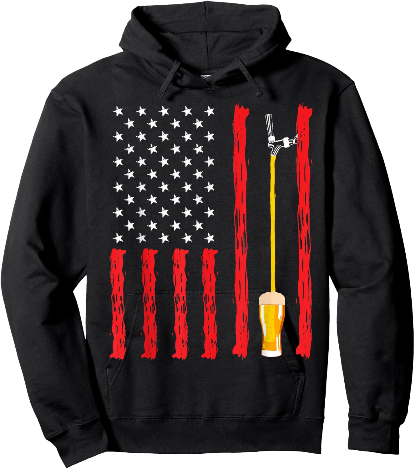 American Flag Craft Beer Brewery Design Hoodie - Hoodie | Black