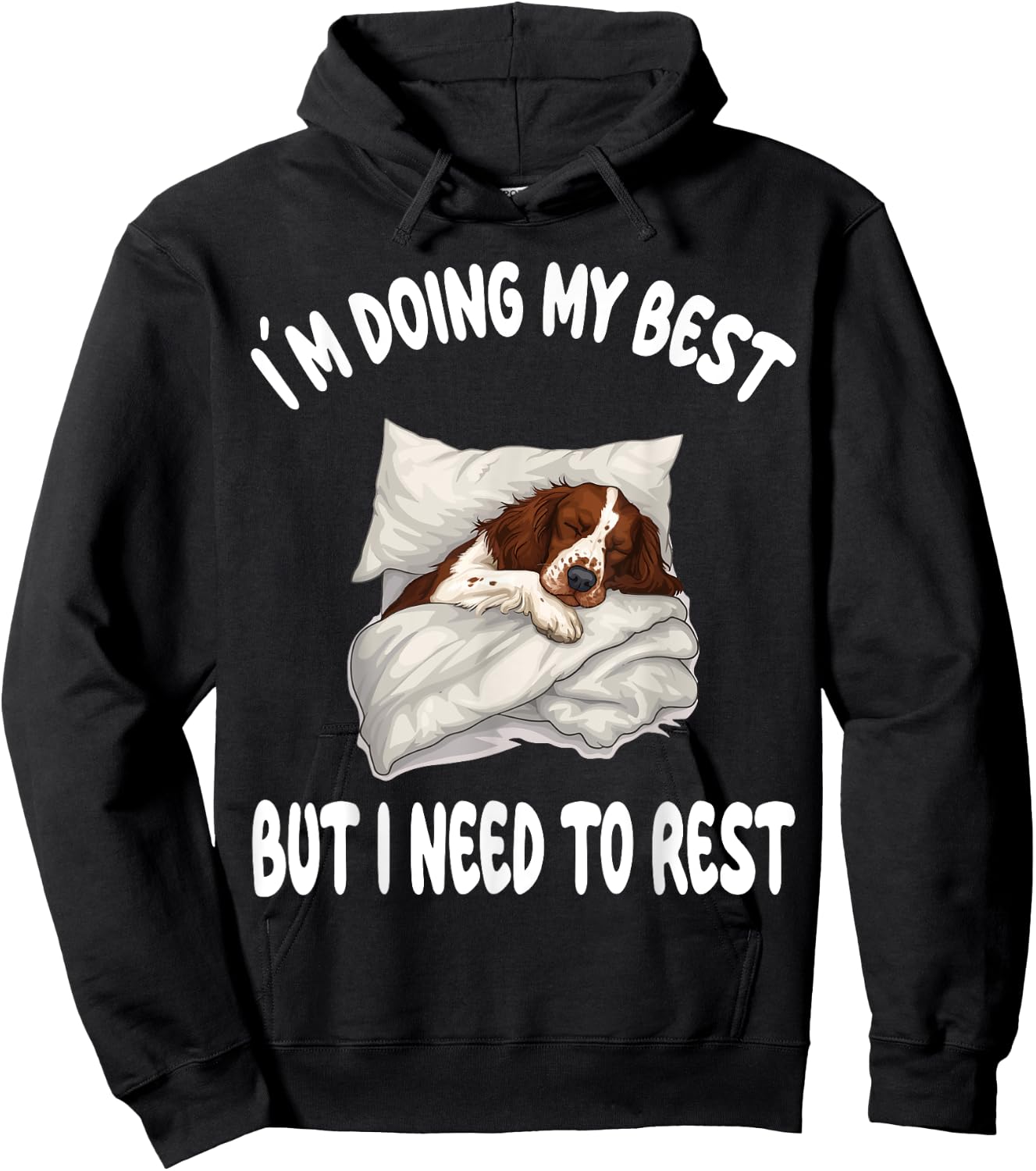 English Springer Spaniel Official Sleepshirt Pajamas Hoodie - Hoodie | Black