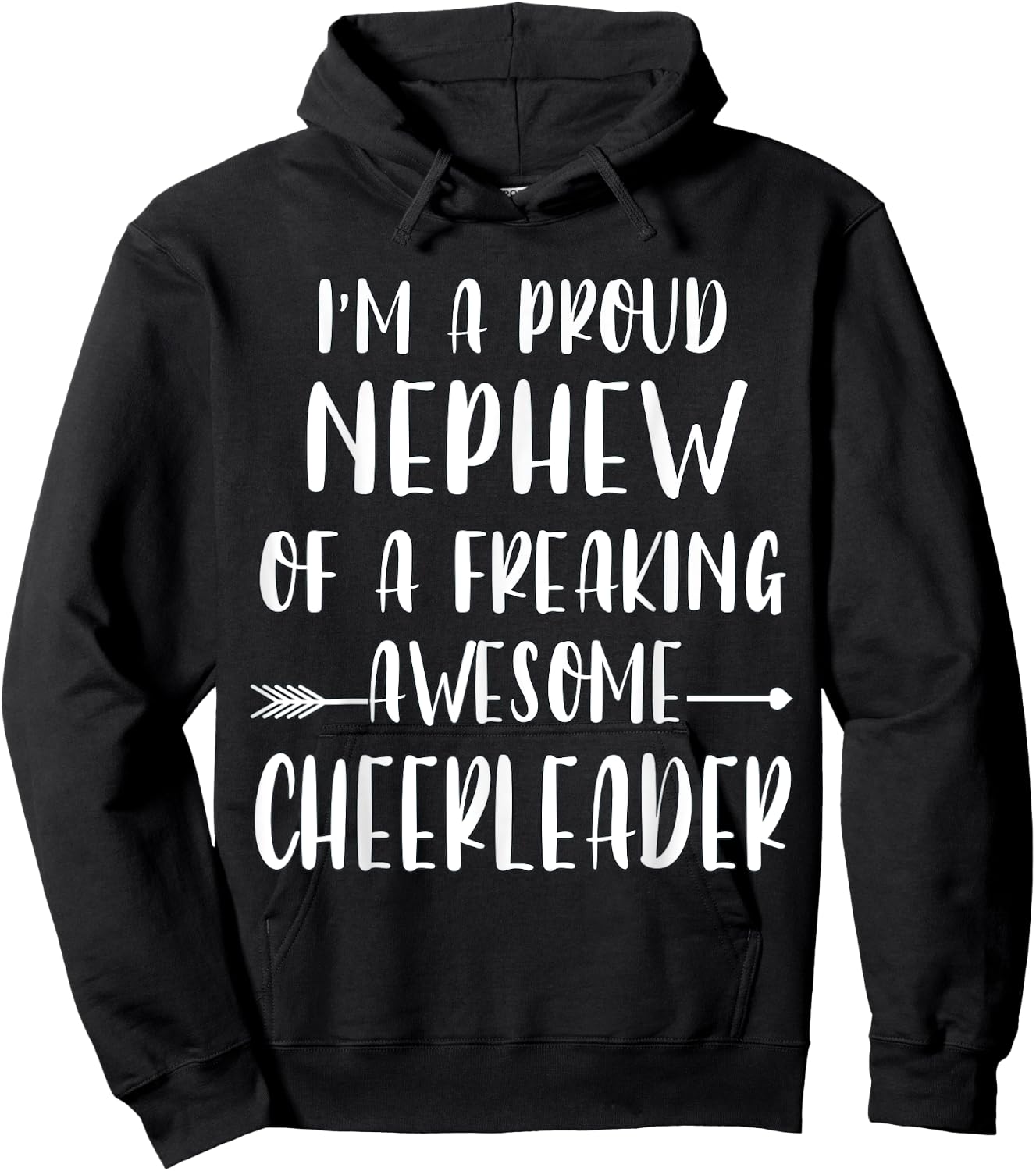 Funny I'm A Proud Cheer Nephew Of A Cheerleader Xmas Hoodie - Hoodie | Black