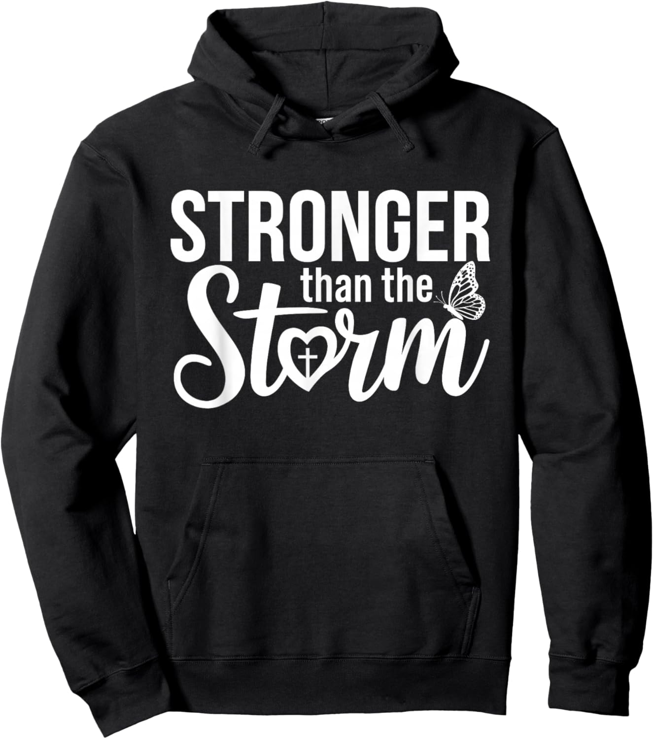 Stronger Than The Storm Motivational Inspirational Christian Hoodie - Hoodie | Black