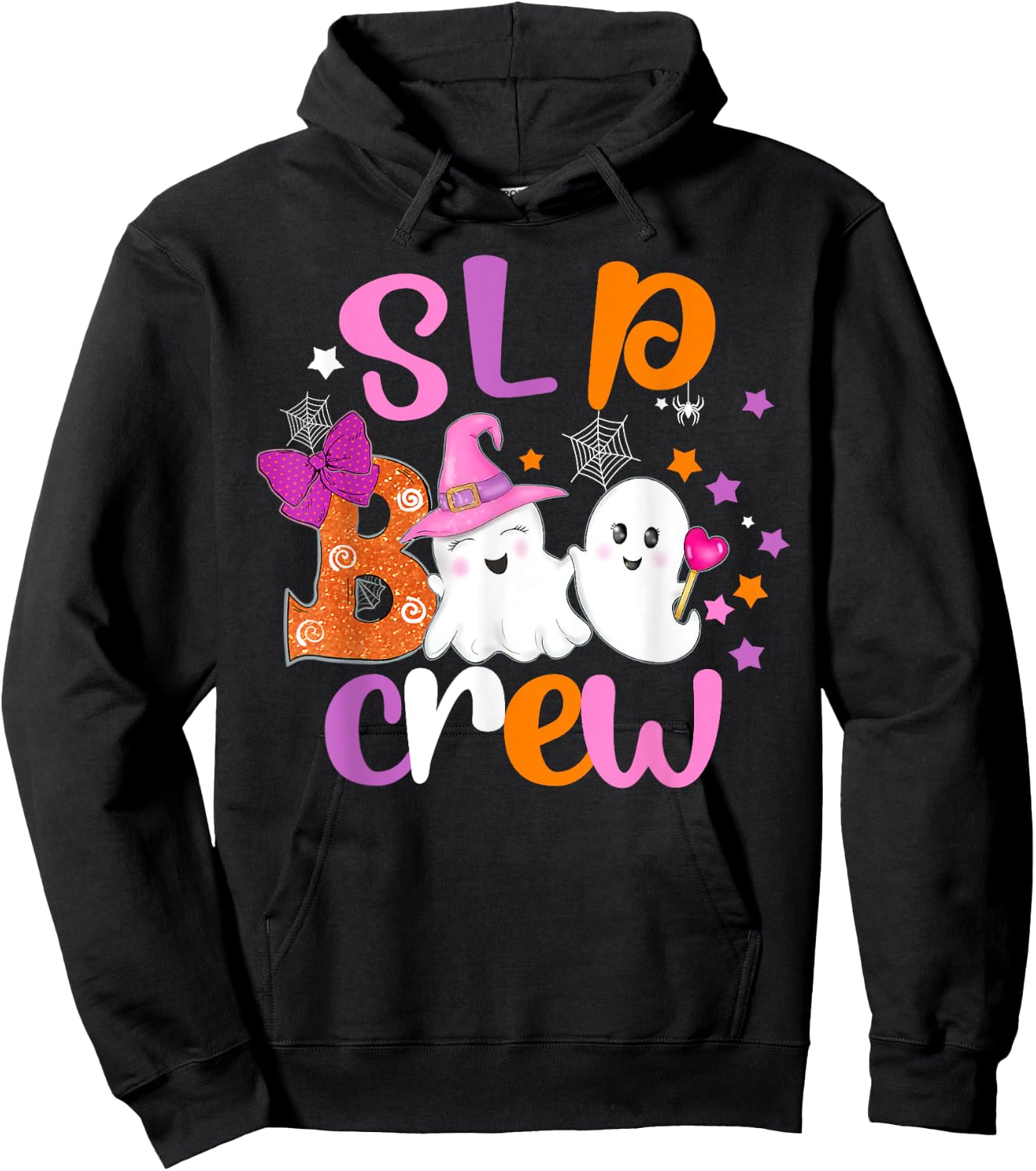 SLP Boo Crew Halloween Speech Therapy shirt SLP Halloween Hoodie - Hoodie | Black