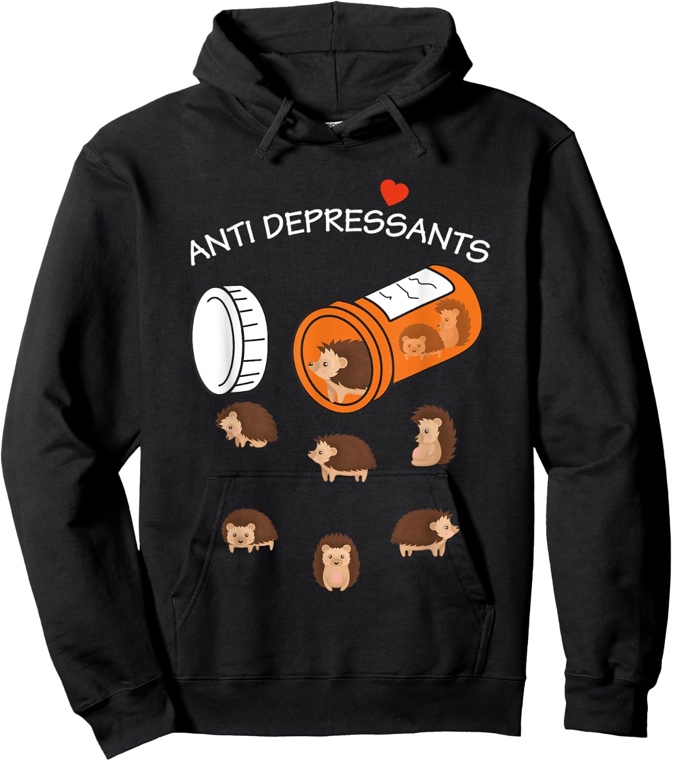 Antidepressant Hedgeho Funny women Hoodie - Hoodie | Black