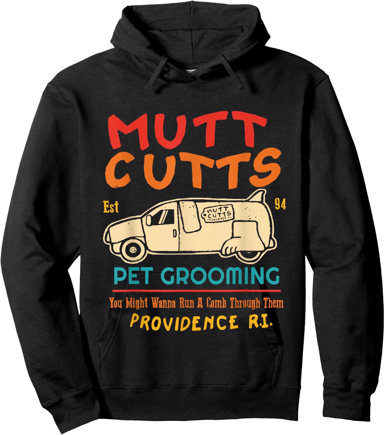 Mutt Cutts Est 94 Pet Grooming You Might Wanna Run A Comb Hoodie - Hoodie | Black