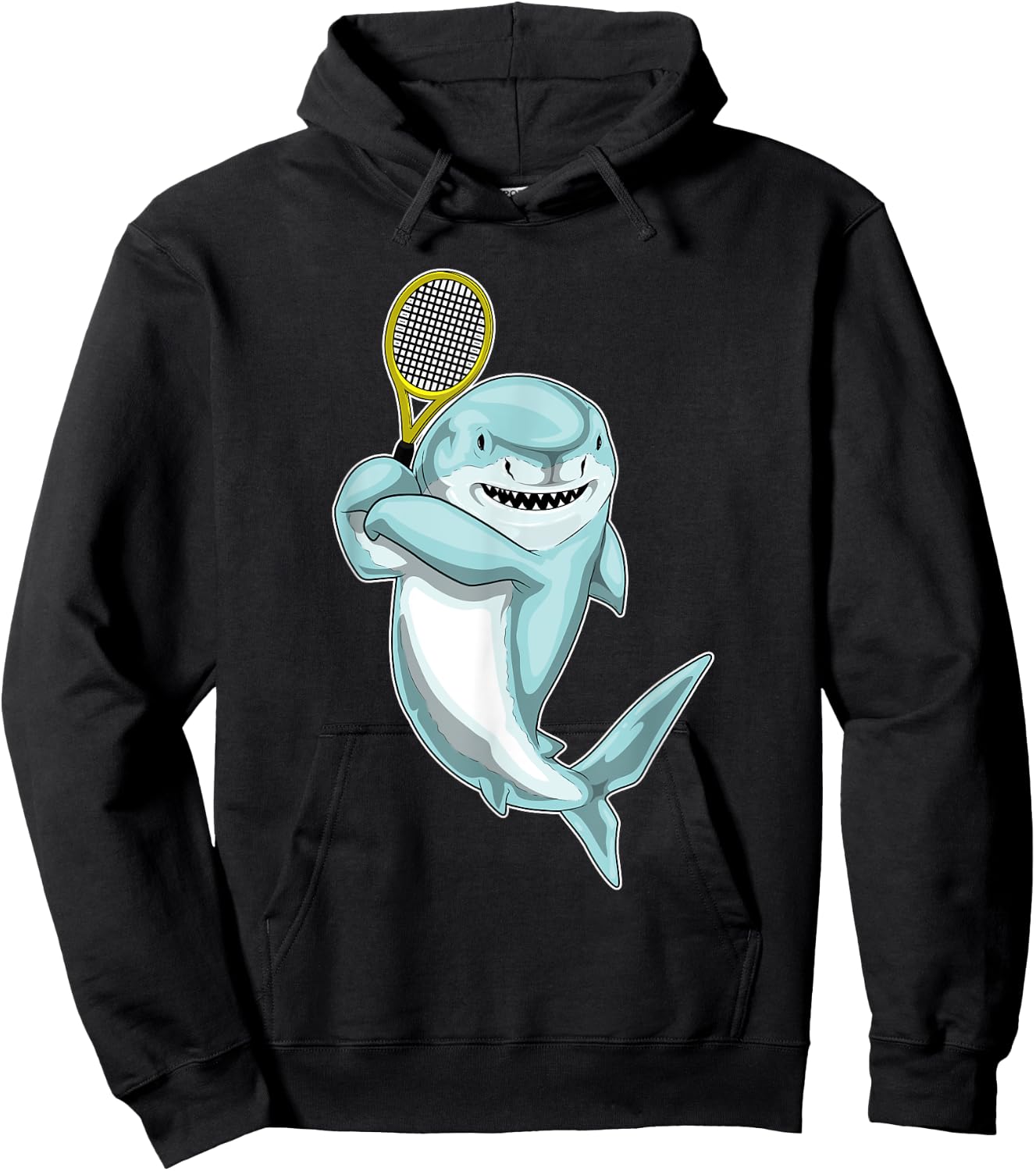 Shark Tennis Tennis racket Sports Hoodie - Hoodie | Black