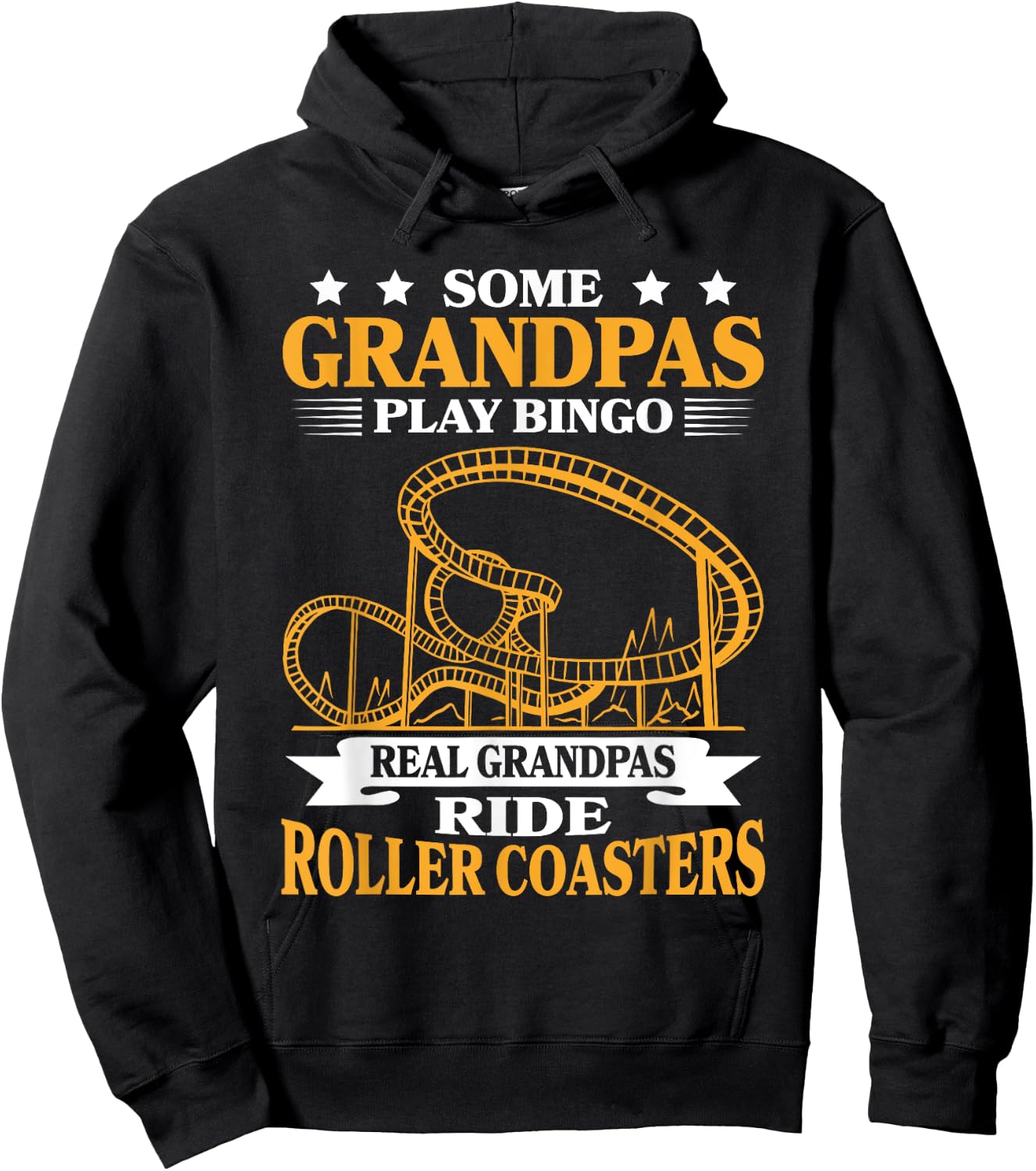Grandfather Theme Park Amusement Park Grandpa Roller Coaster Hoodie - Hoodie | Black