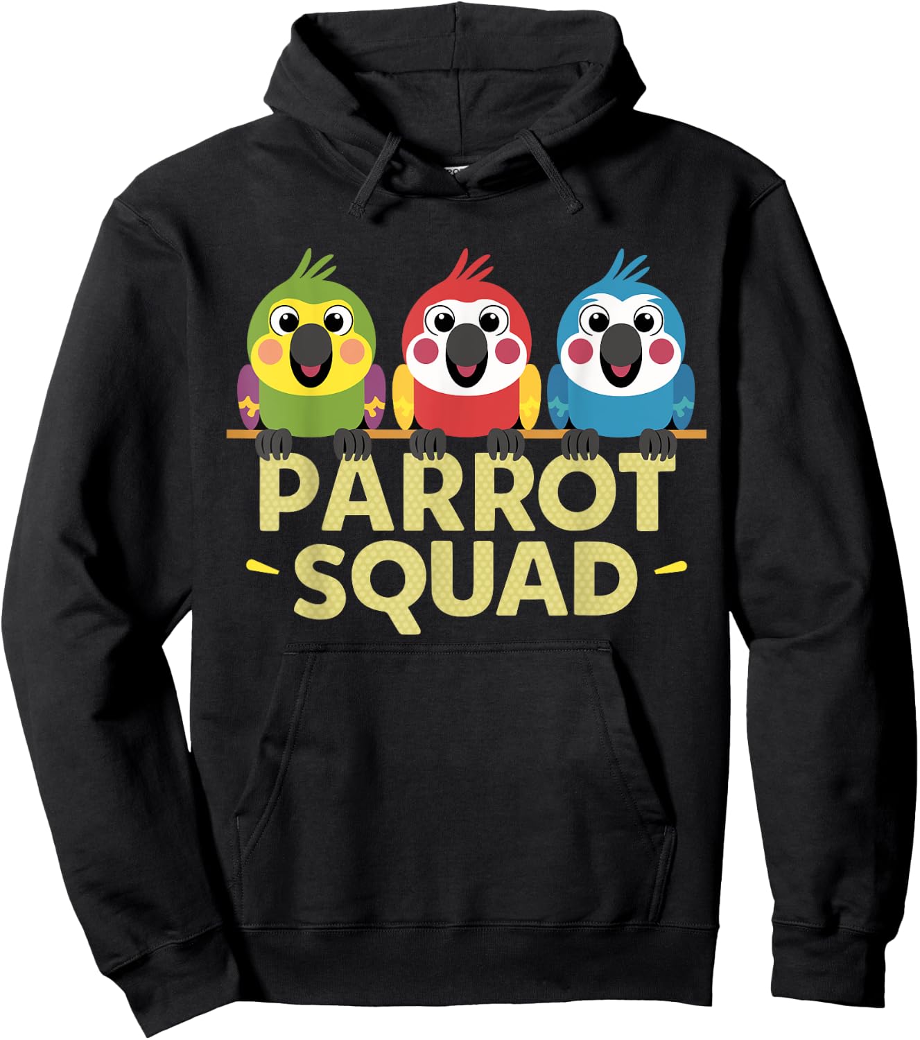 Parrot Squad for Parrot Lover Shirt | Kids Parrot Hoodie - Hoodie | Black