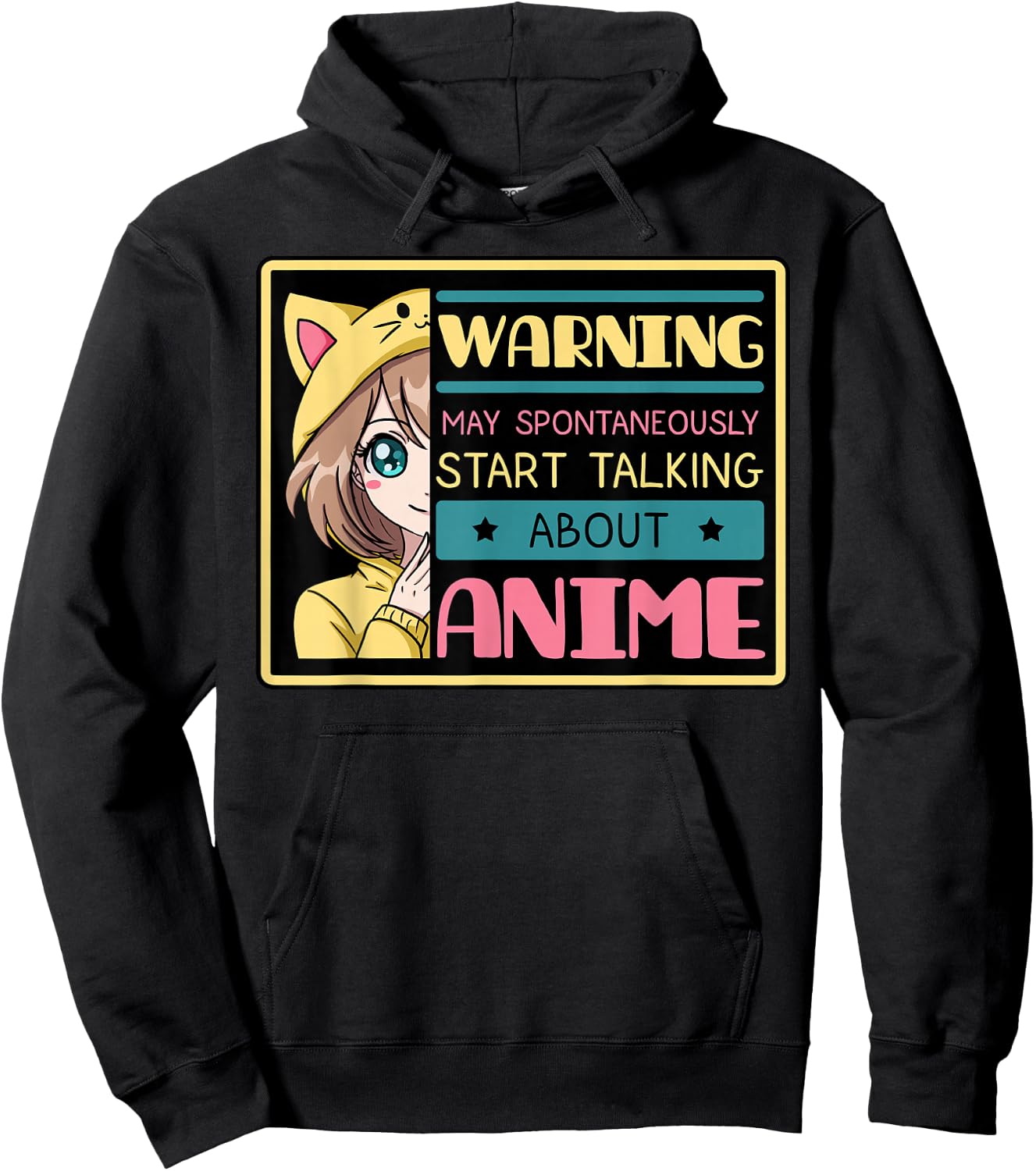 Warning May Spontaneously Start Talking About Anime Hoodie - Hoodie | Black