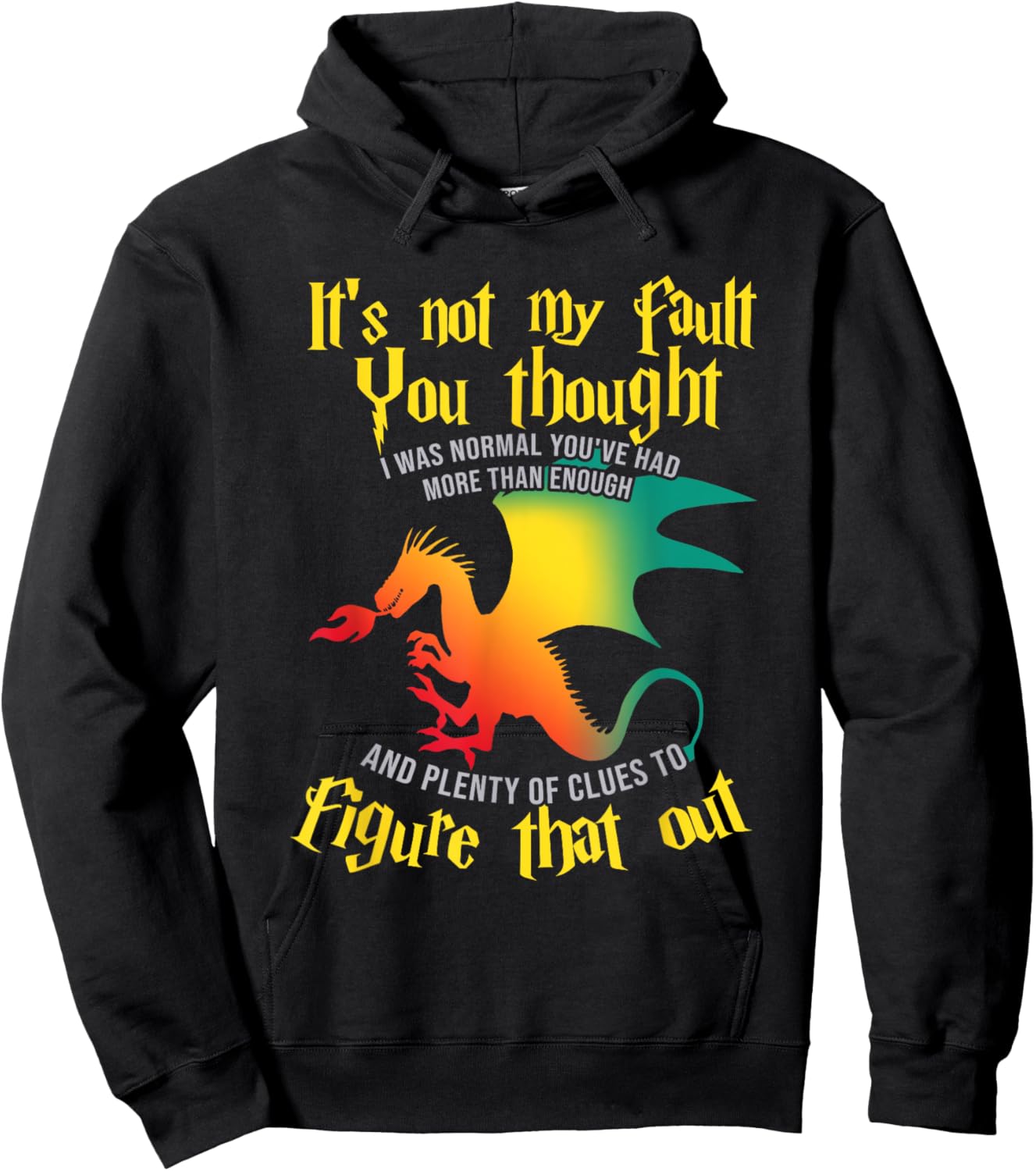 Dragon Shirt Men Myrhical Creature Fantasy Fire Hoodie - Hoodie | Black