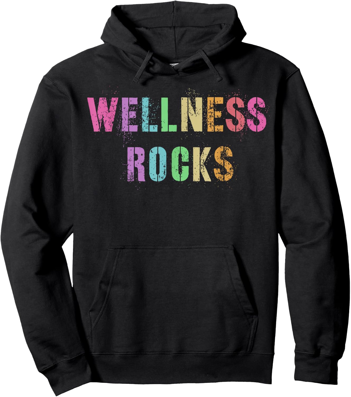 WELLNESS ROCKS Fitness Crew Health Trainer Yoga Nurse Squad Hoodie - Hoodie | Black