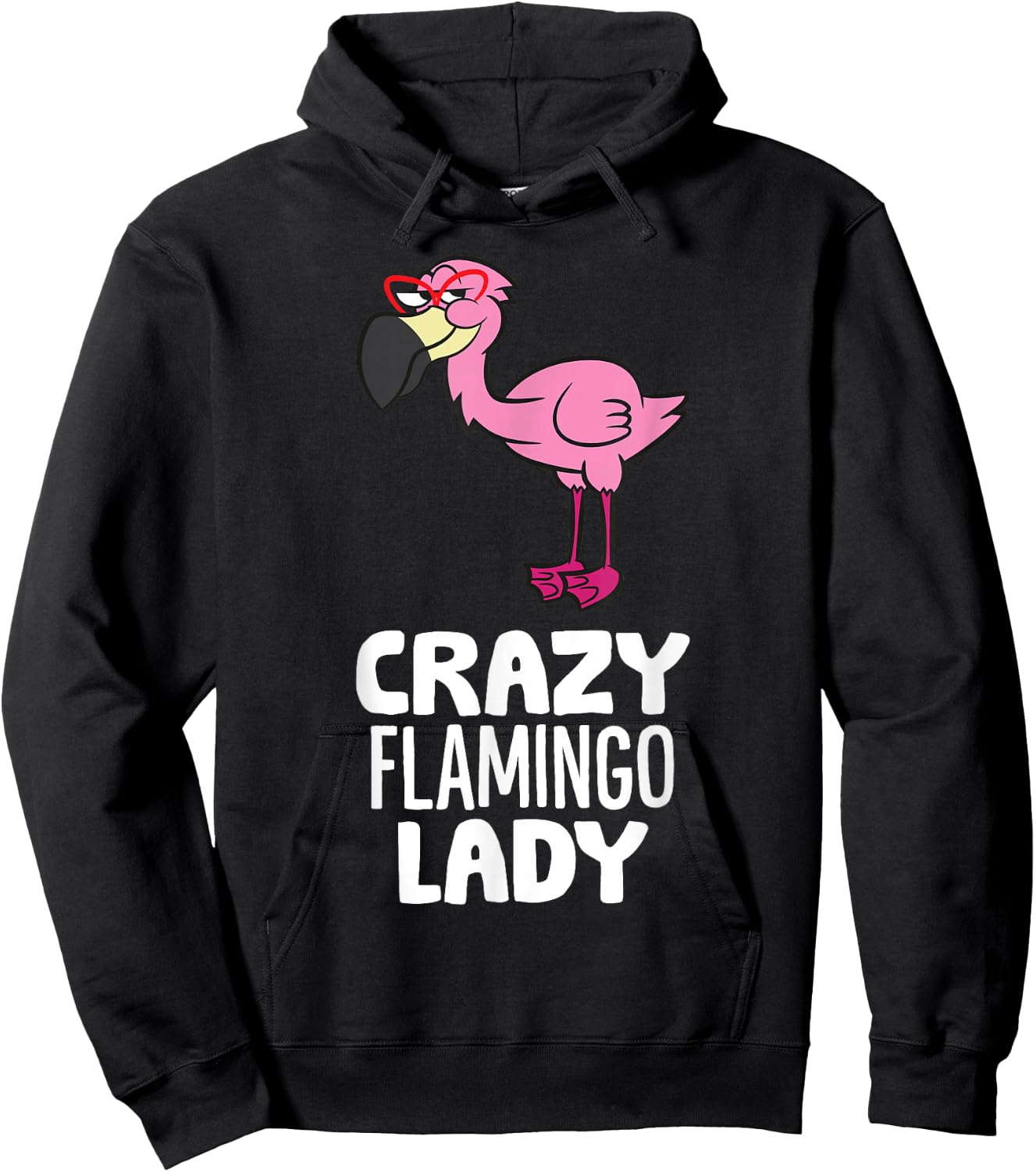 Crazy Flamingo Lady Pink Bird Flamingo Hoodie - Hoodie | Black