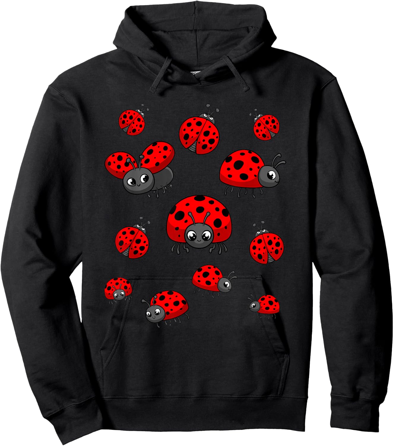 Ladybugs Art For Boy Girl Kid Toddler Insect Ladybug Lover Hoodie - Hoodie | Black