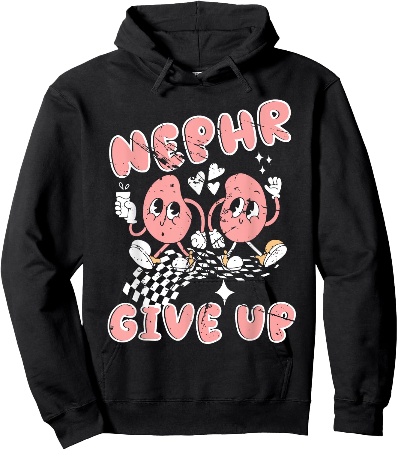Retro Kidney Funny Dialysis T GI Nurse Nephr Give up Kid Hoodie - Hoodie | Black