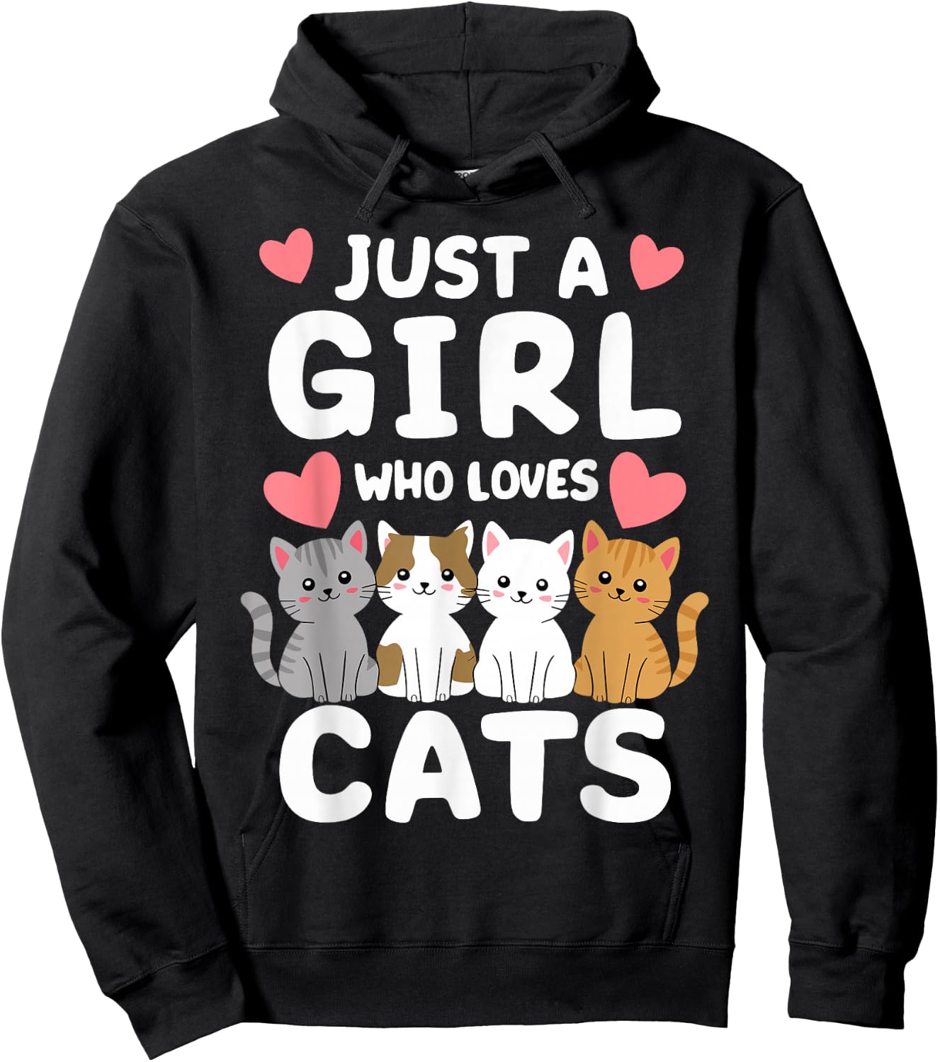 Cat Just A Girl Who Loves Cats Hoodie - Hoodie | Black