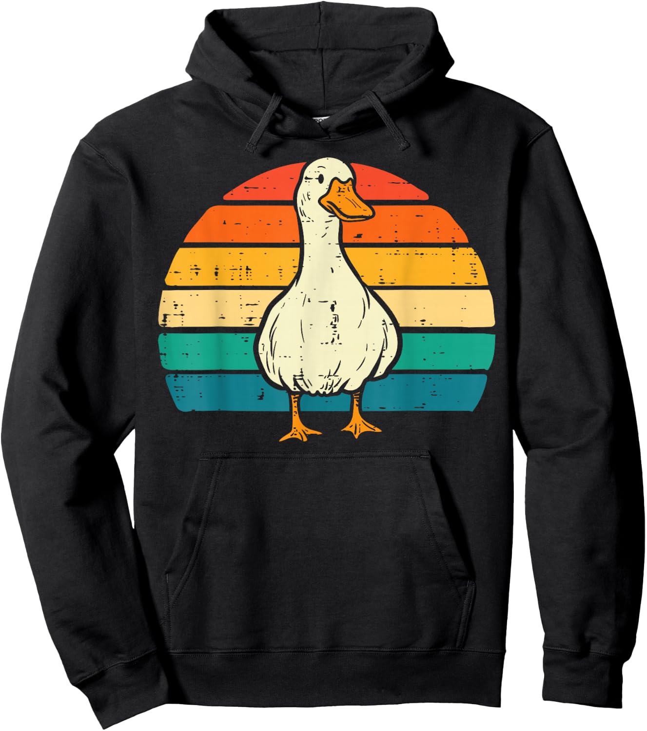 Duck Sunset Retro Goose Farm Animal Farmer Women Men Kids Hoodie - Hoodie | Black