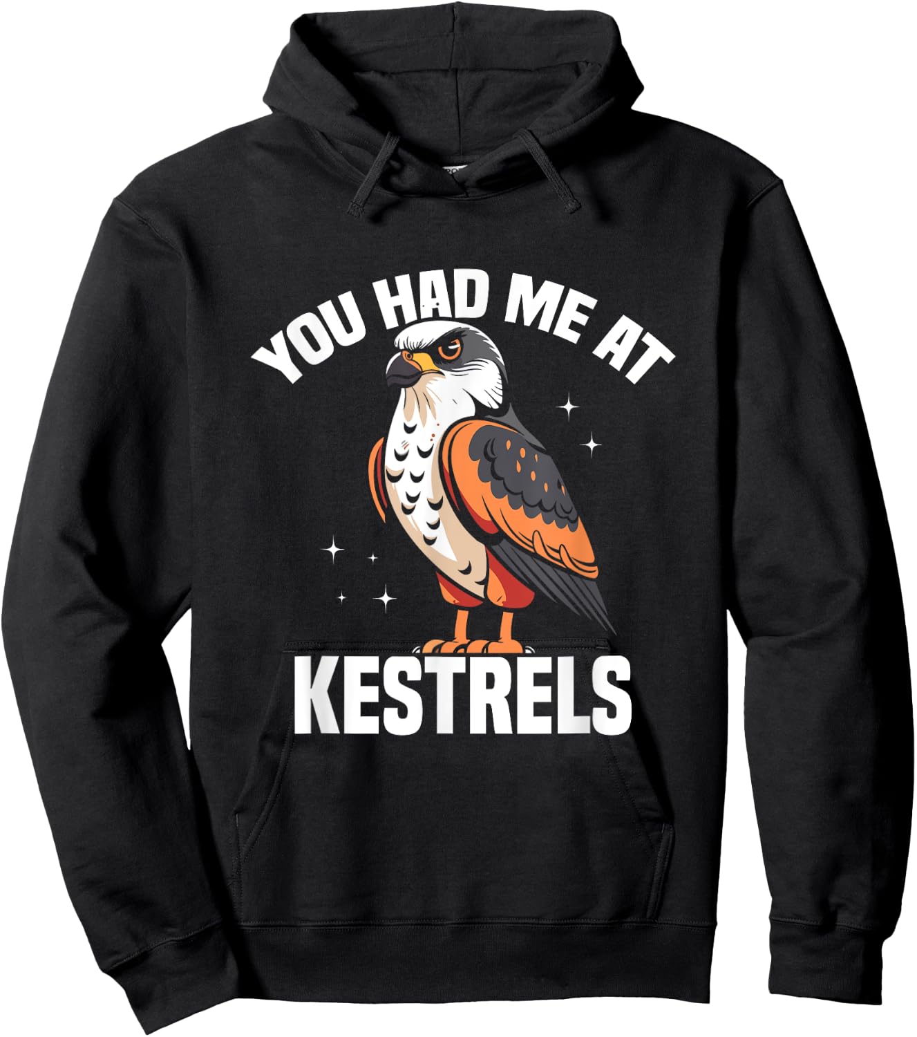 Kestrel Owner Birder Stuffed Animal Bird Food Kestrel Hoodie - Hoodie | Black