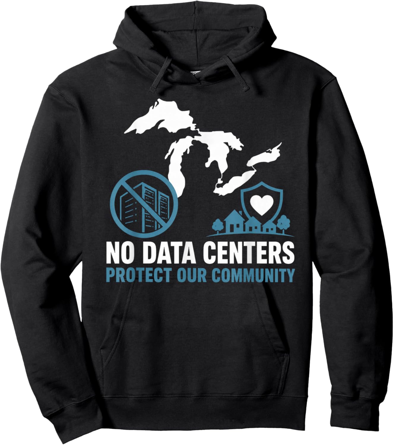 No Data Centers Protect Our Community Retro Hoodie - Hoodie | Black