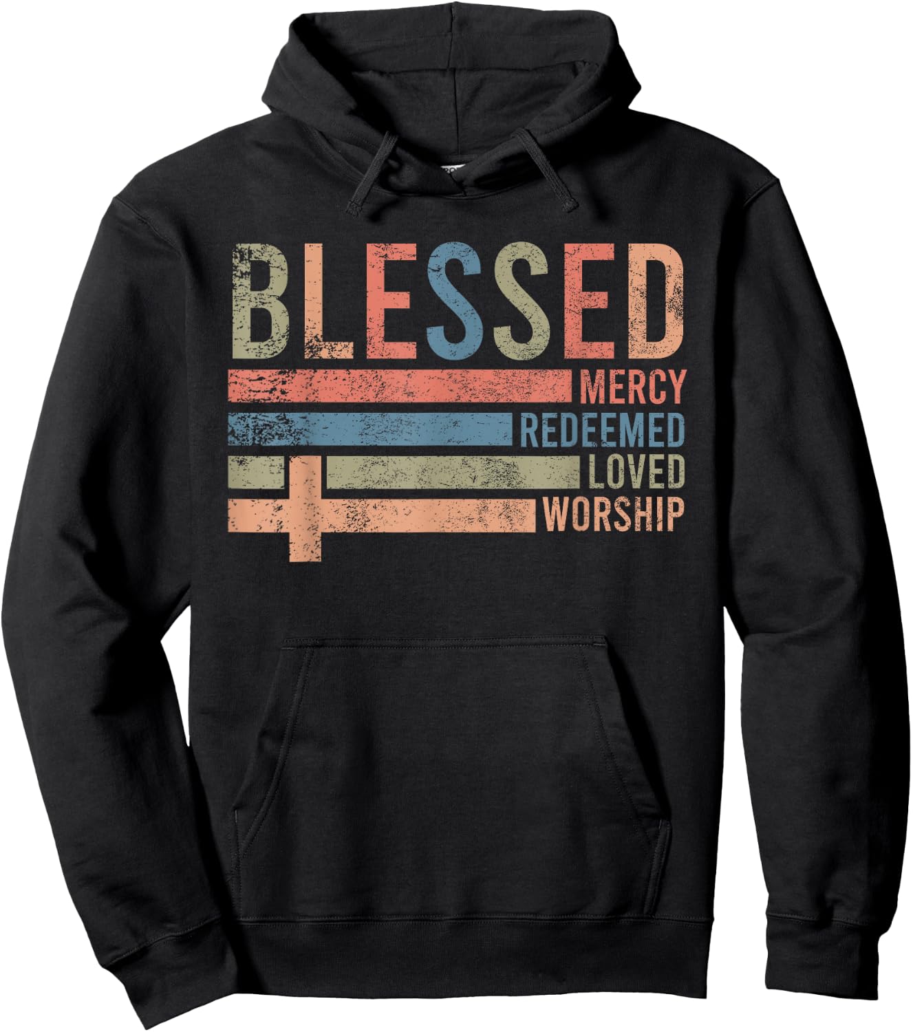 Blessed Mercy Redeemed Loved Worship Religious Christian Hoodie - Hoodie | Black