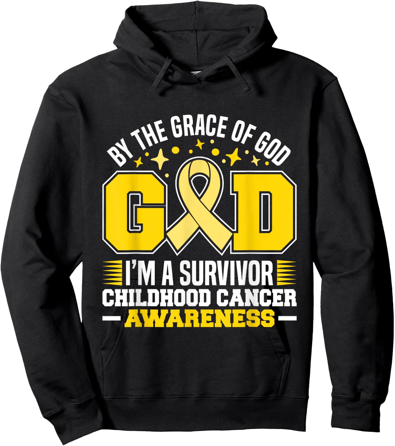By The Grace God I'm A Survivor Childhood Cancer Survivor Hoodie - Hoodie | Black