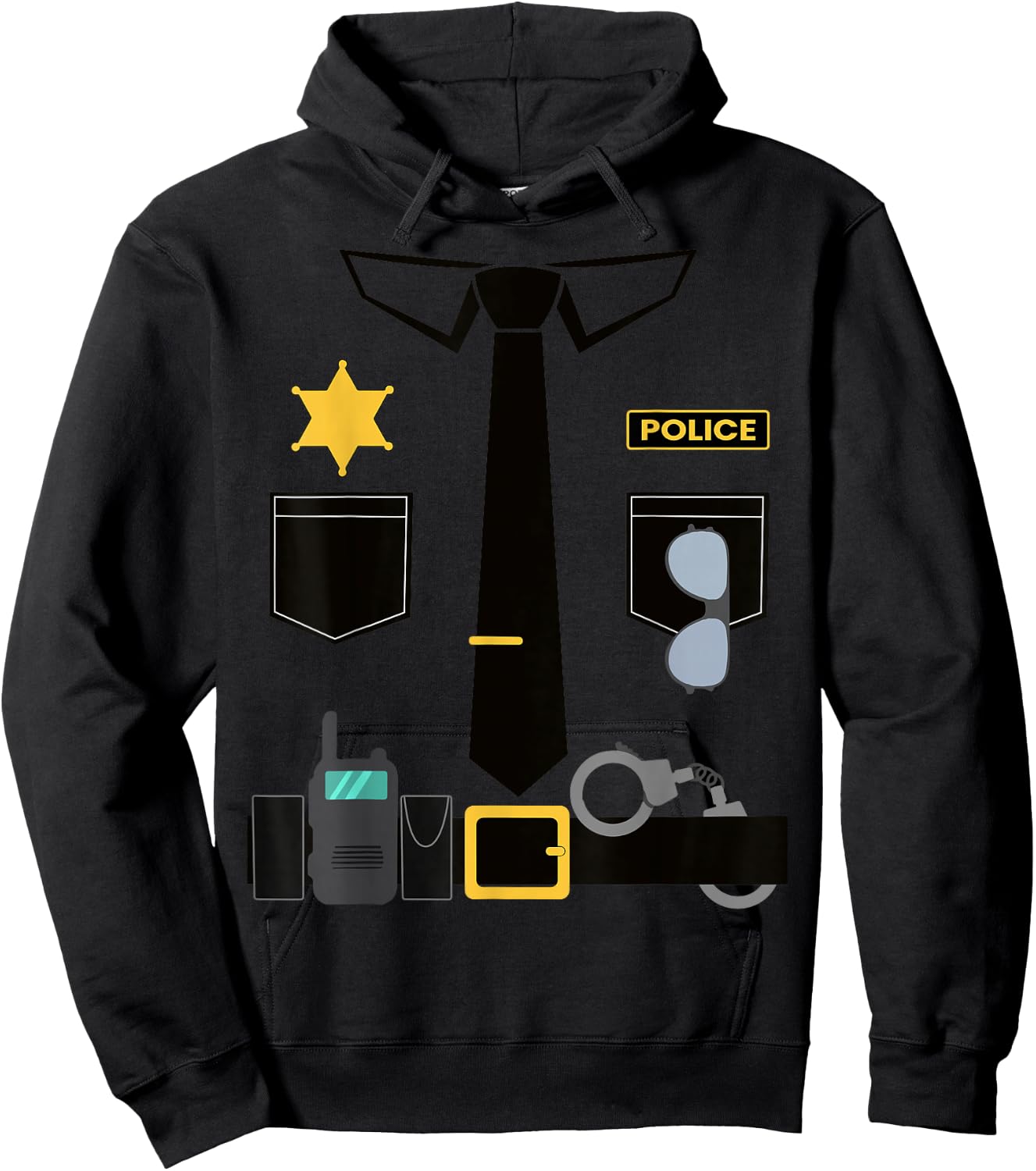 Police Costume For Kids Halloween Humor Law Enforcement Hoodie - Hoodie | Black