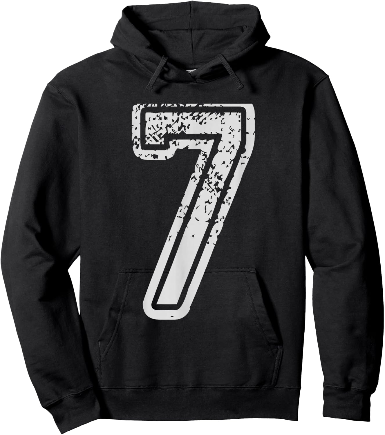 Team Jersey Uniforms Number 7 seven School Sports Birthdays Hoodie - Hoodie | Black