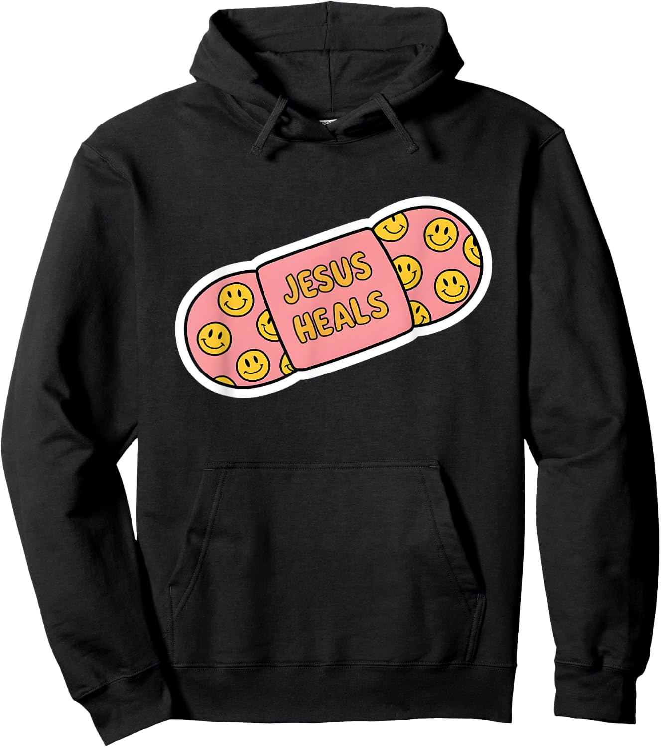 Jesus Heals Plaster - Cute Patch Religious Christian Faith Hoodie - Hoodie | Black