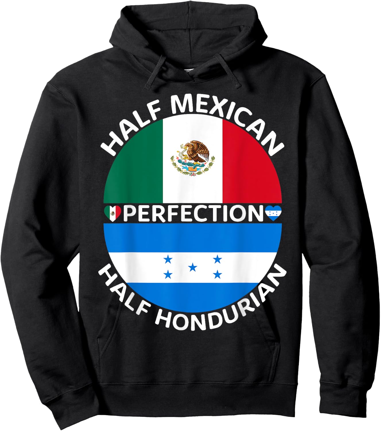 Half Mexican Half Honduran Mexico Honduras Flag Roots Men Hoodie - Hoodie | Black