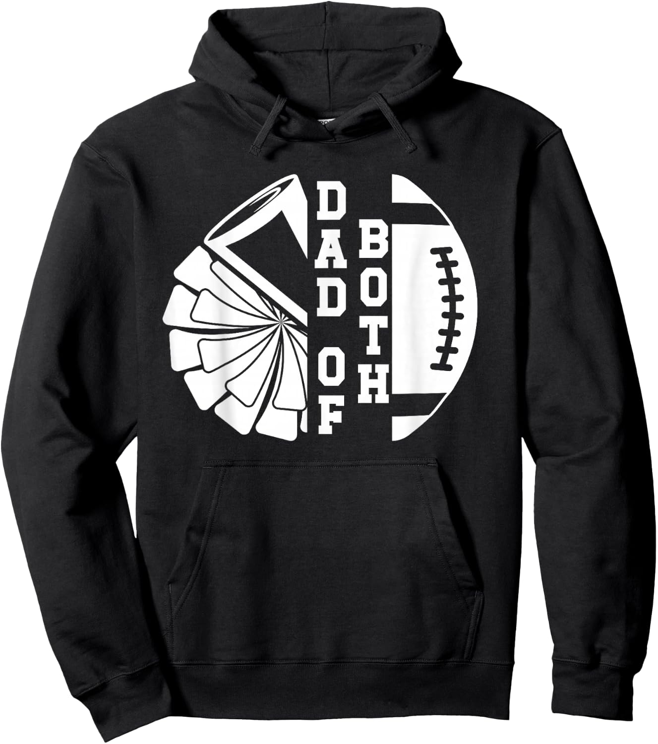 Dad Of Both Proud Football And Cheer Dad Hoodie - Hoodie | Black