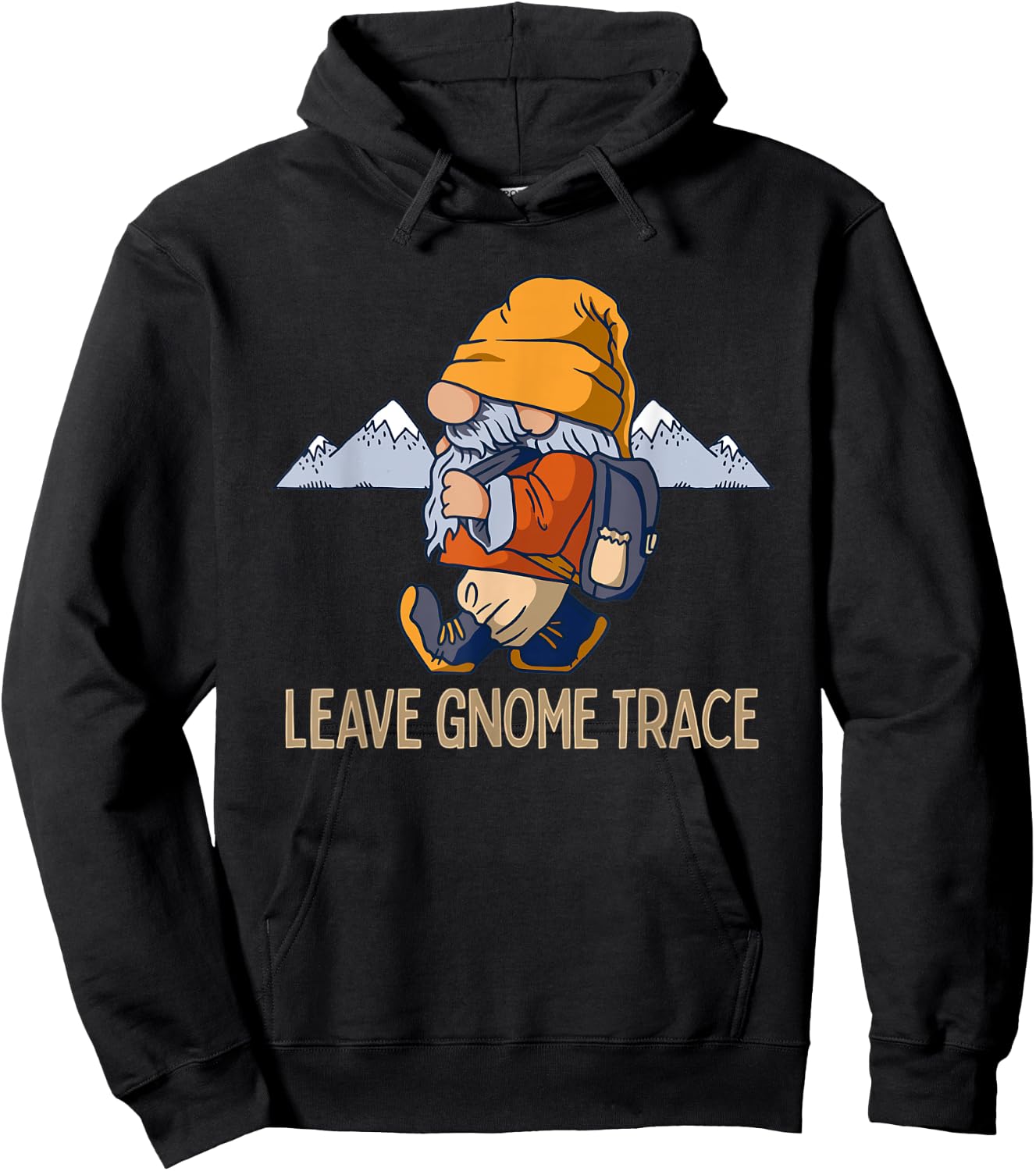 Cute Hiking Gnomes Mountain Lovers Camping Funny Gnome Pun Hoodie - Hoodie | Black