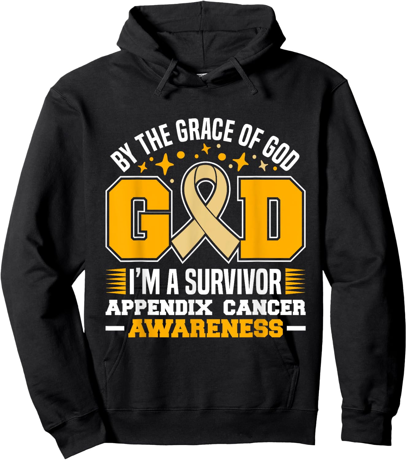 By The Grace God I'm A Survivor Appendix Cancer Survivor Hoodie - Hoodie | Black