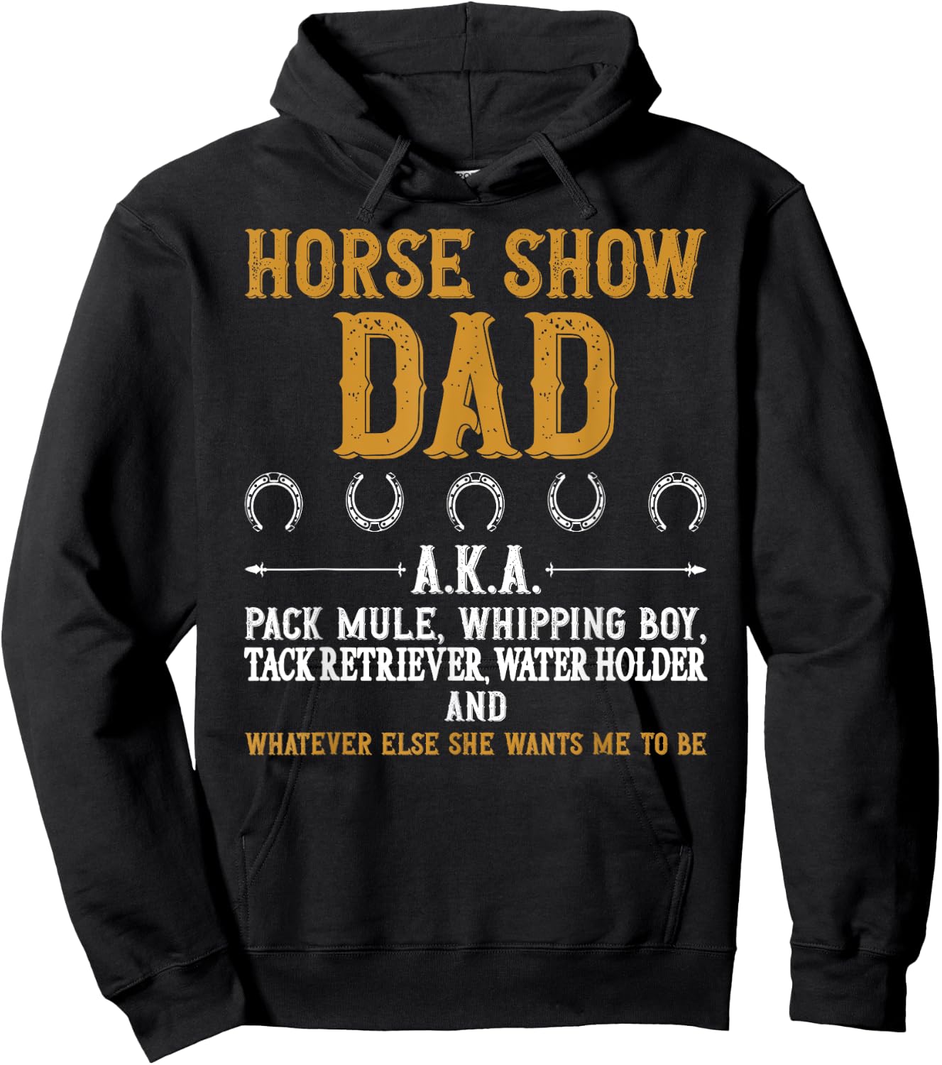 Horse Show Dad Definition Equestrian Dad Horse Show Father Hoodie - Hoodie | Black