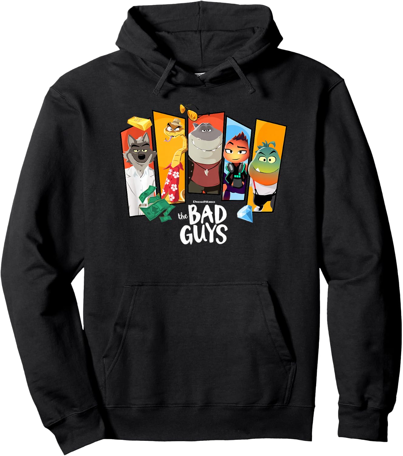 The Bad Guys Character Group Panels Hoodie - Hoodie | Black