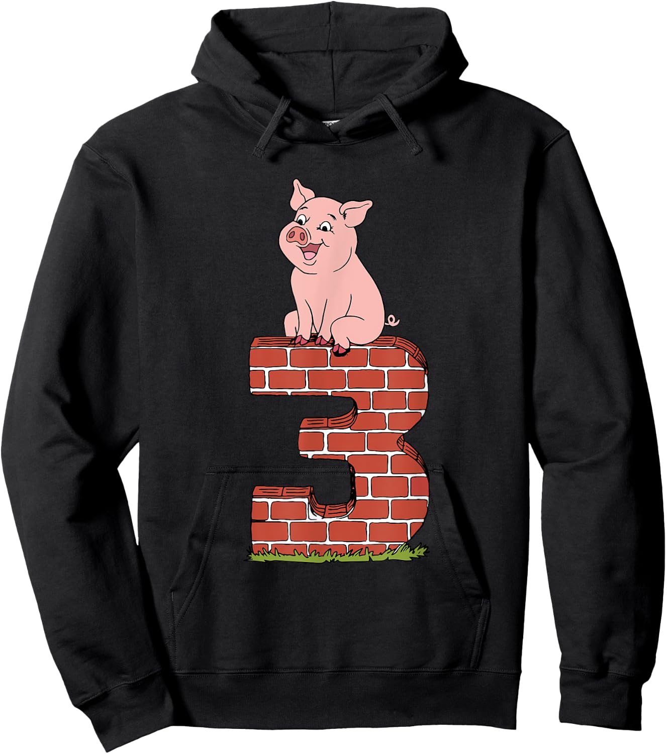 Three Little Pigs Pig 3 Halloween Costume Kids Adults Hoodie - Hoodie | Black