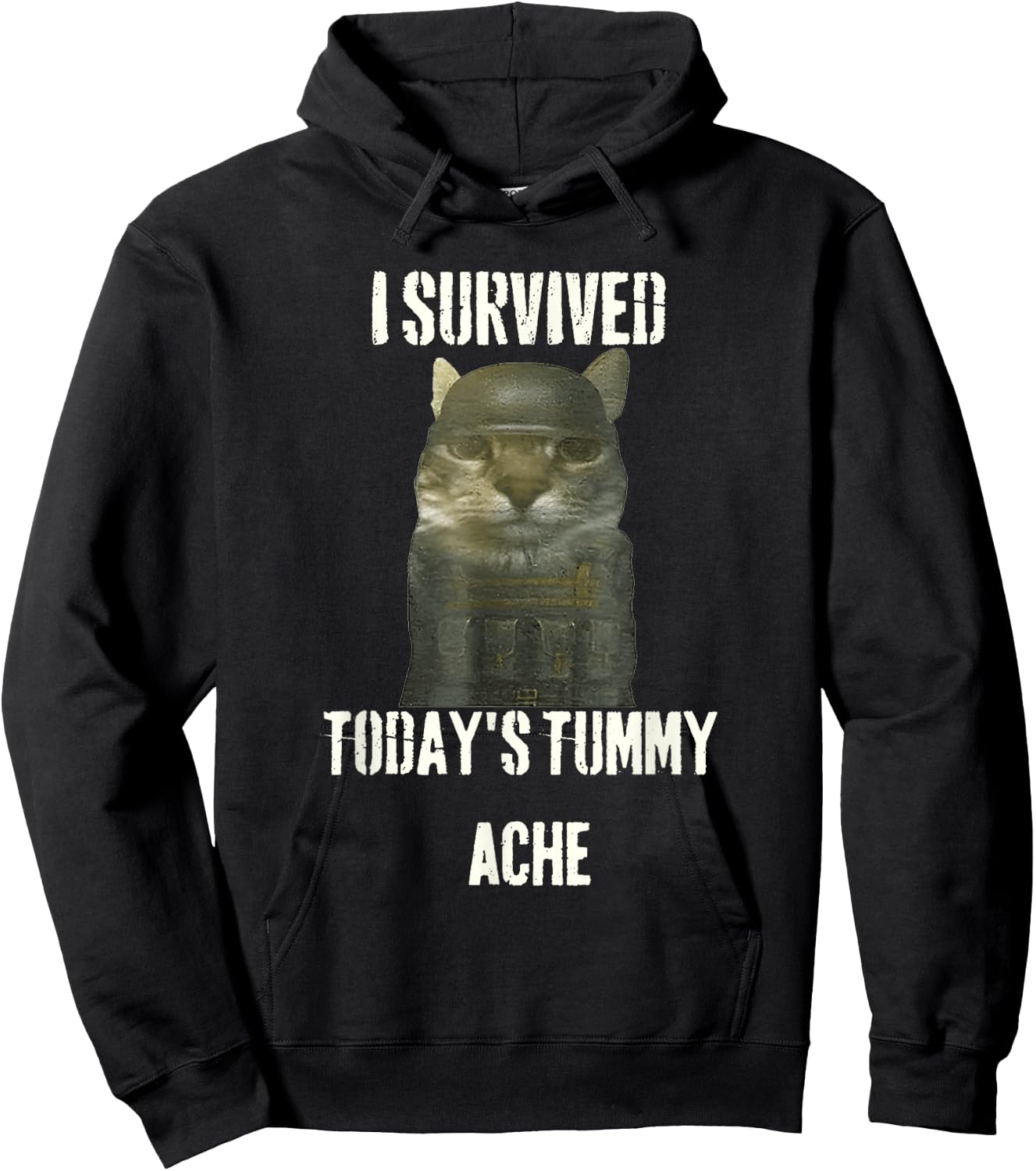I Survived Today's Tummy Ache Hoodie - Hoodie | Black
