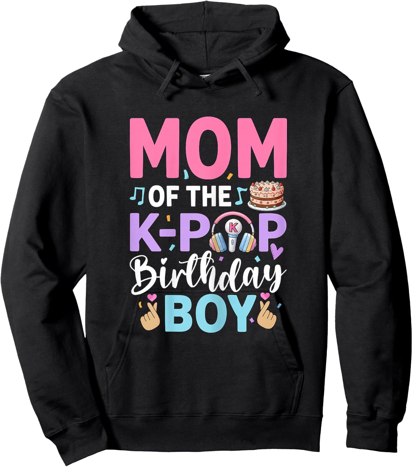 Mom of The K-Pop Birthday Boy Family Hoodie - Hoodie | Black