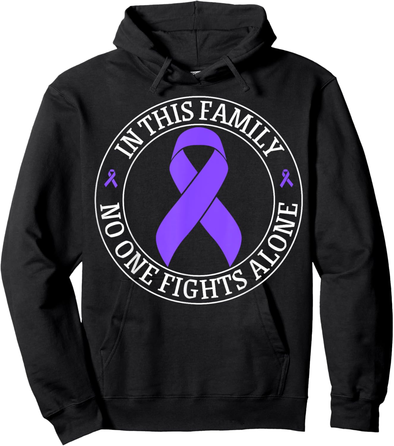 In This Family no-one Fight Alone Hodgkin's Lymphoma Cancer Hoodie - Hoodie | Black