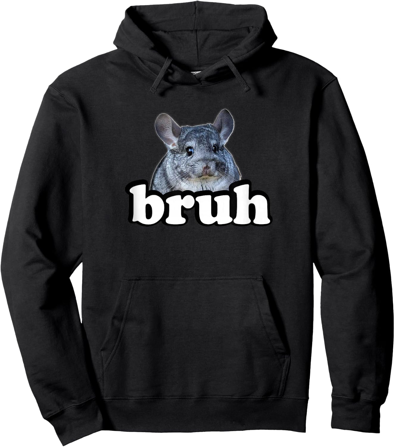 Boys Girls Cute Bruh Kids Pet Chinchilla Lover Hoodie - Hoodie | Black