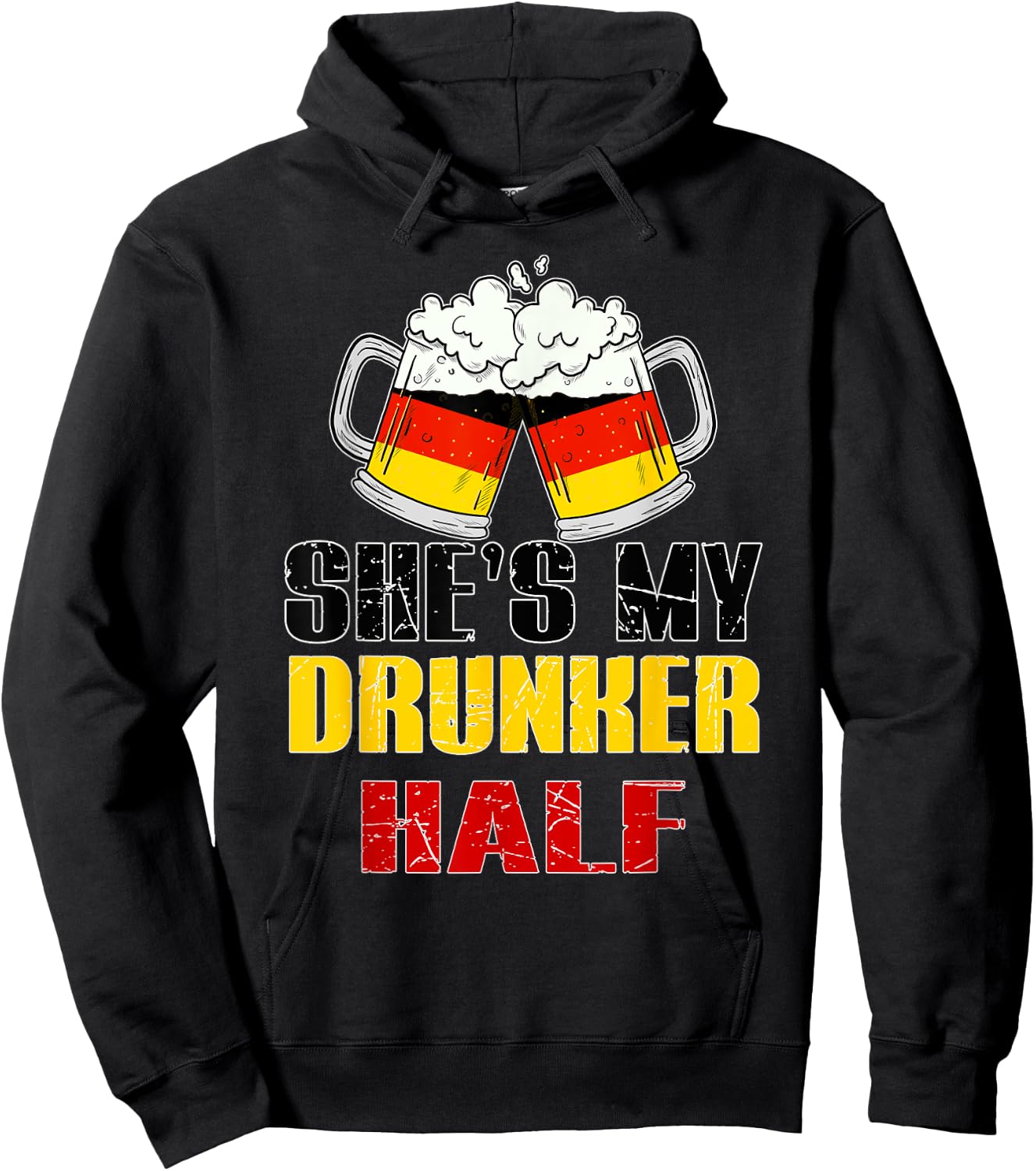 She's my Drunker half Oktoberfest Funny Couple matching bier Hoodie - Hoodie | Black
