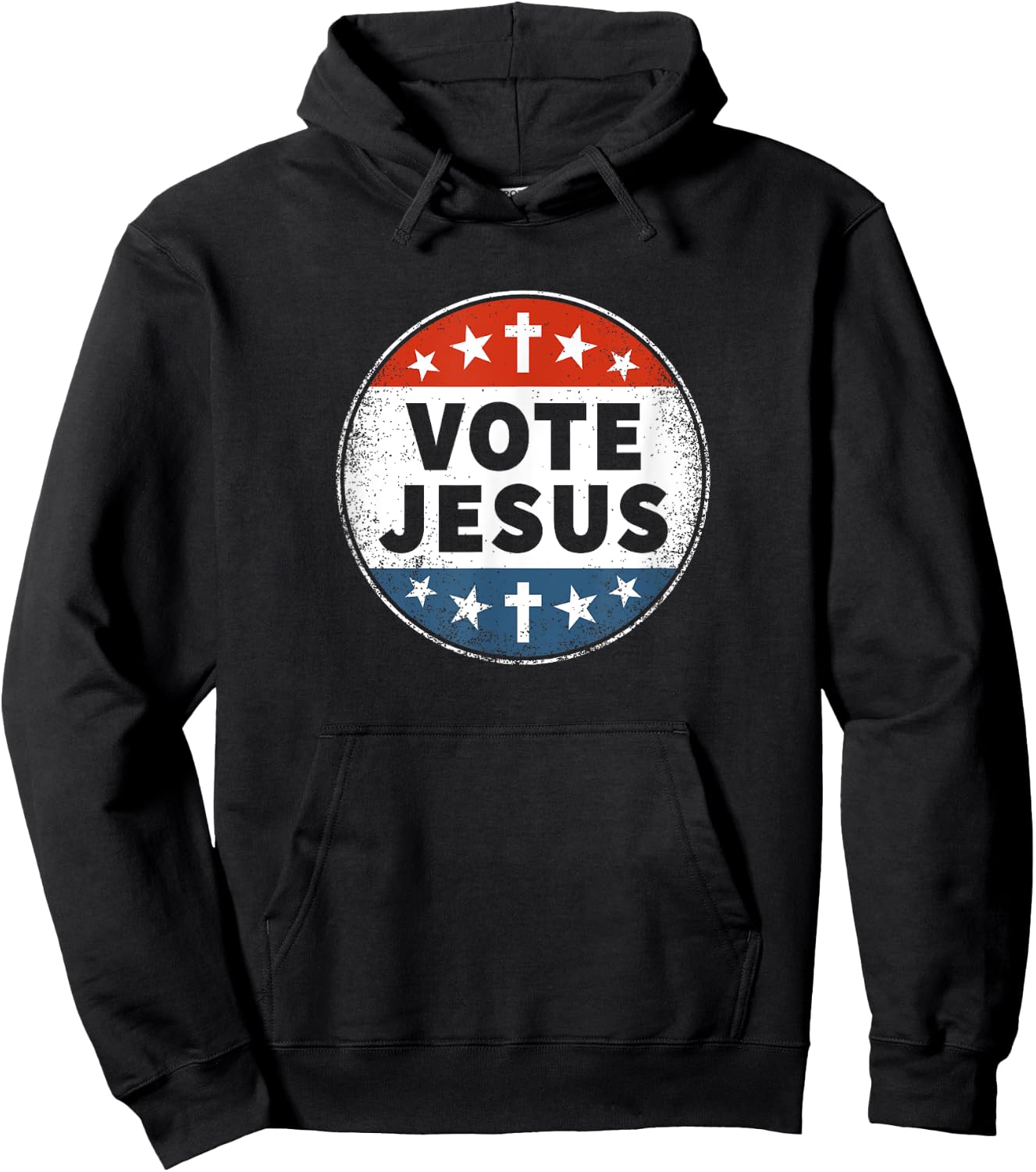 Vote Jesus - Novelty Faith Patriotic Hoodie - Hoodie | Black