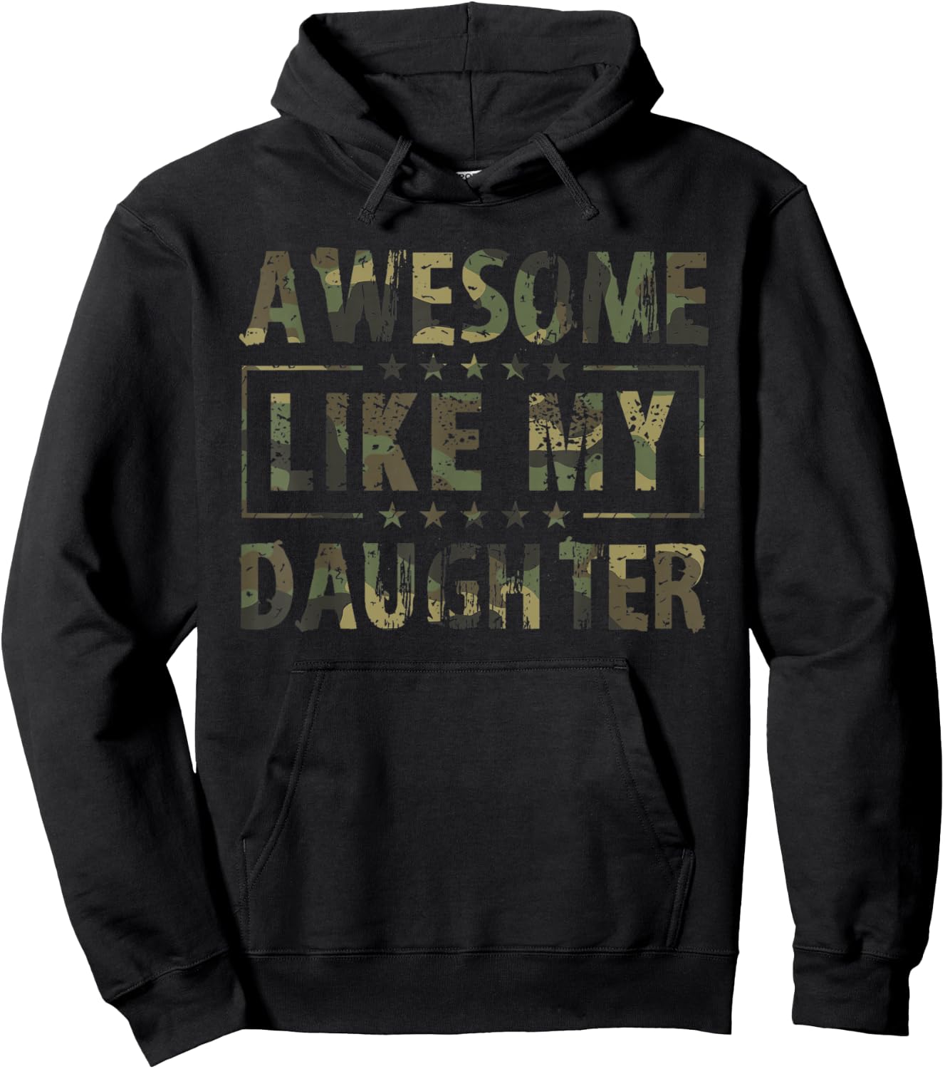 Awesome Like My Daughter Fathers Day Army Camo Military Hoodie - Hoodie | Black