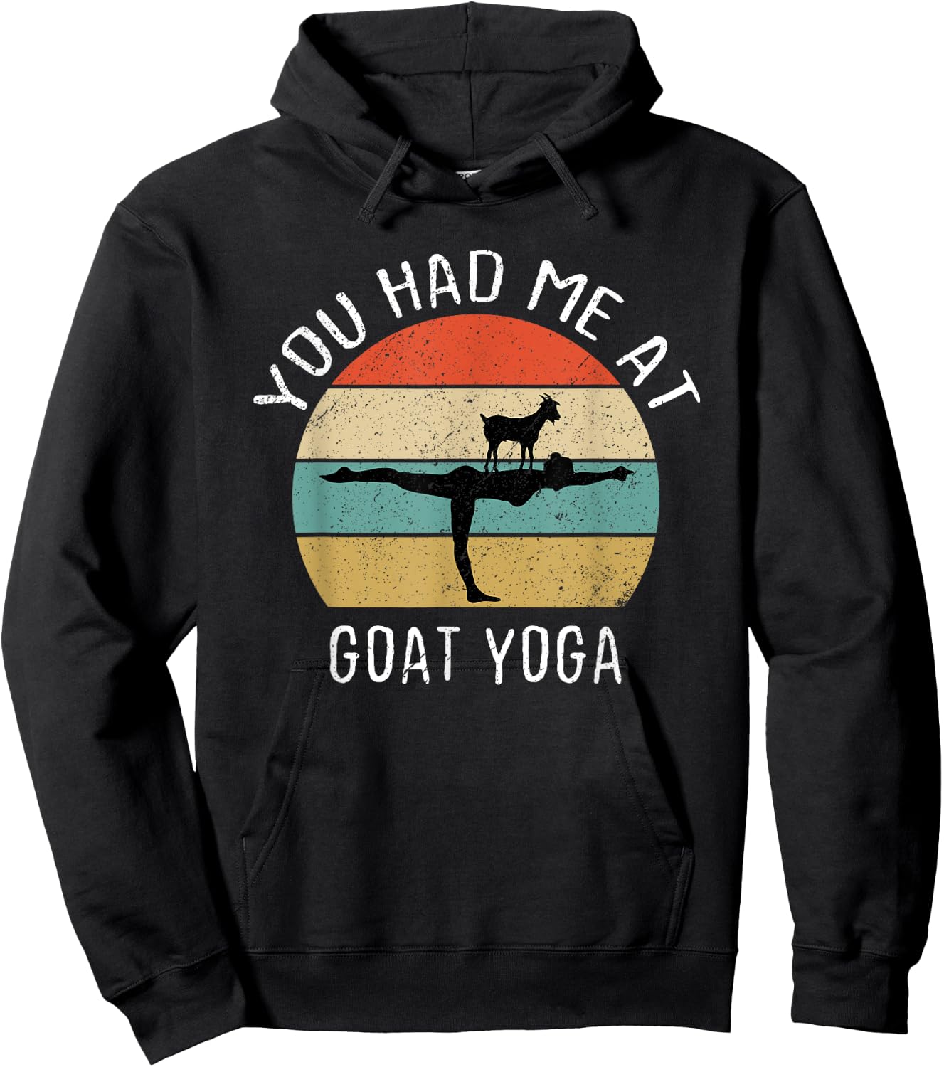 Goat Yoga Retro You Had Me At Baa Maste Goat Yoga Women Hoodie - Hoodie | Black